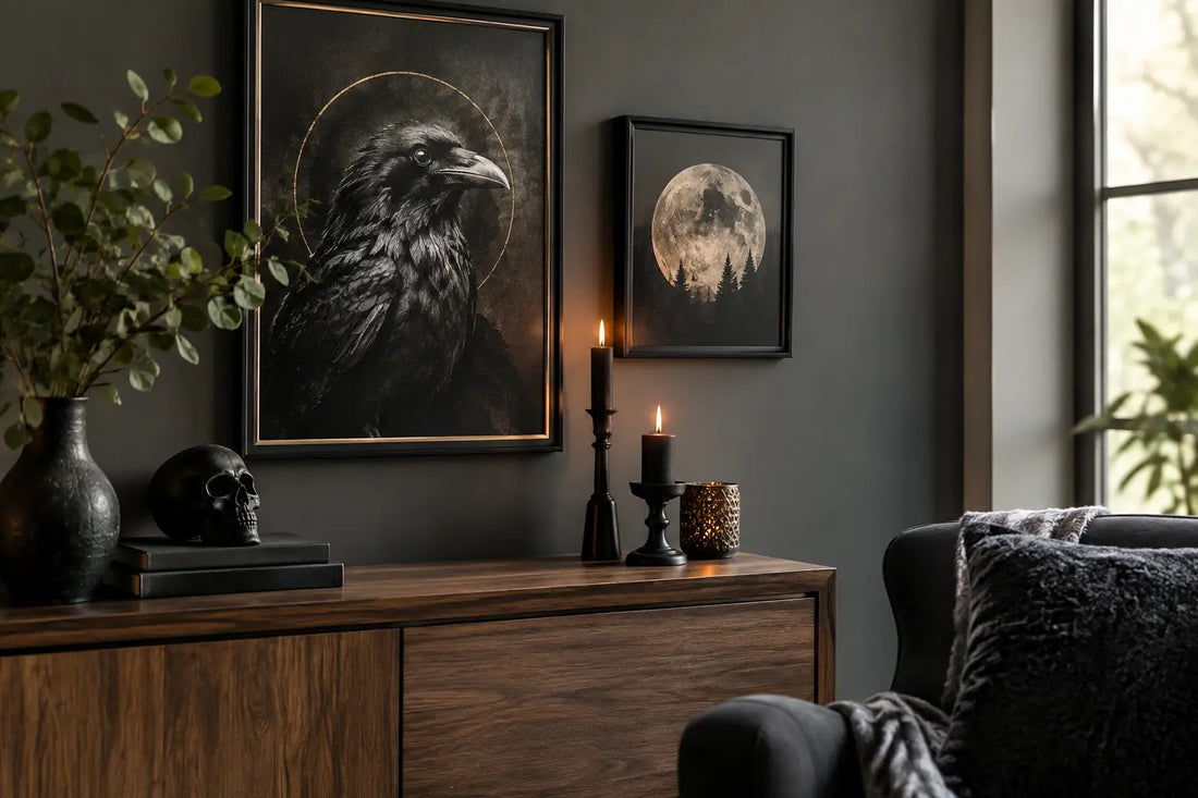 Dunkle Kunst zuhause dekorieren mit Stil