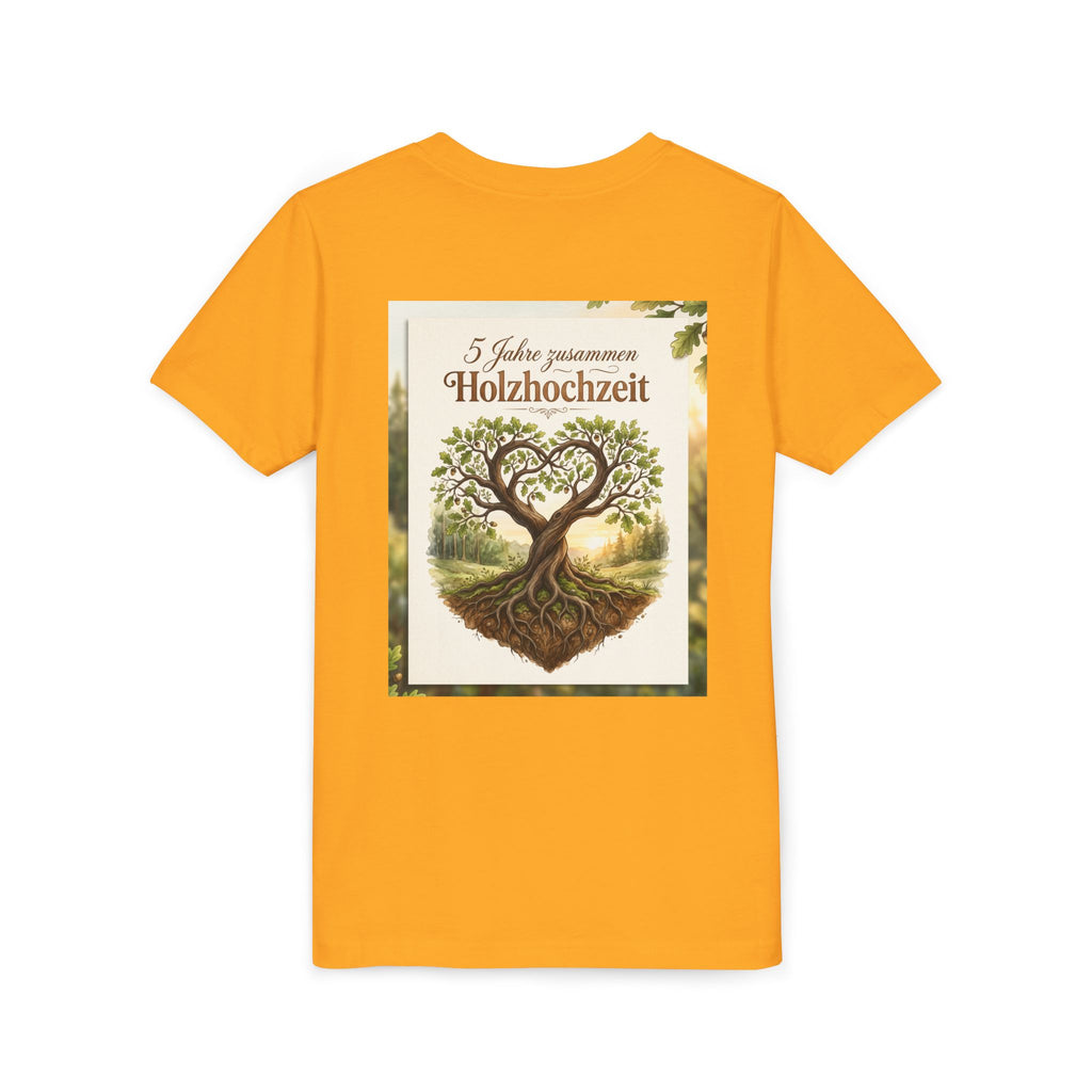 Youth Tee — '5 Jahre zusammen Holzhochzeit' Tree Anniversary Shirt (5th Wedding Anniversary)