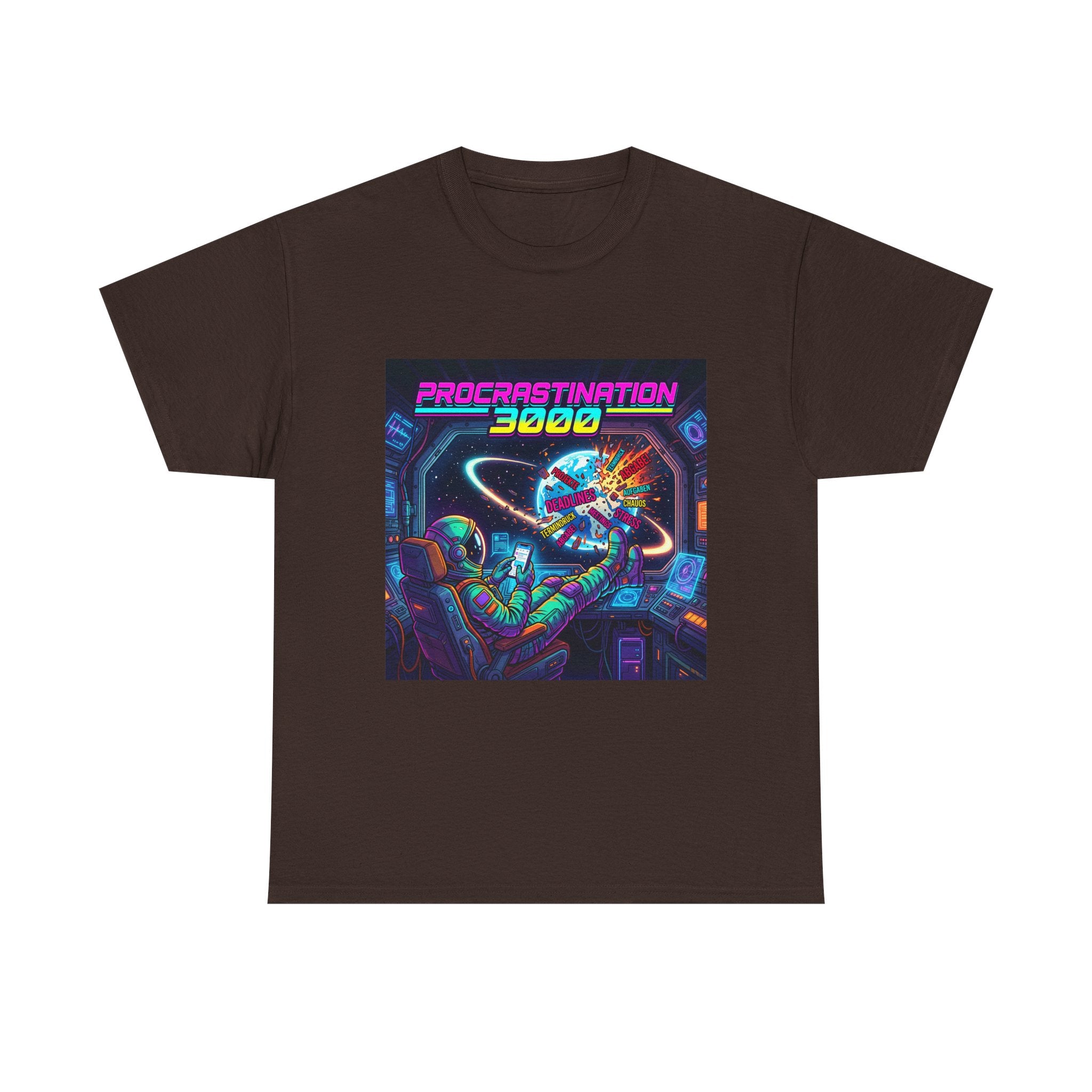 T-Shirt — "Procrastination 3000" Retro Futuristic Space Tee