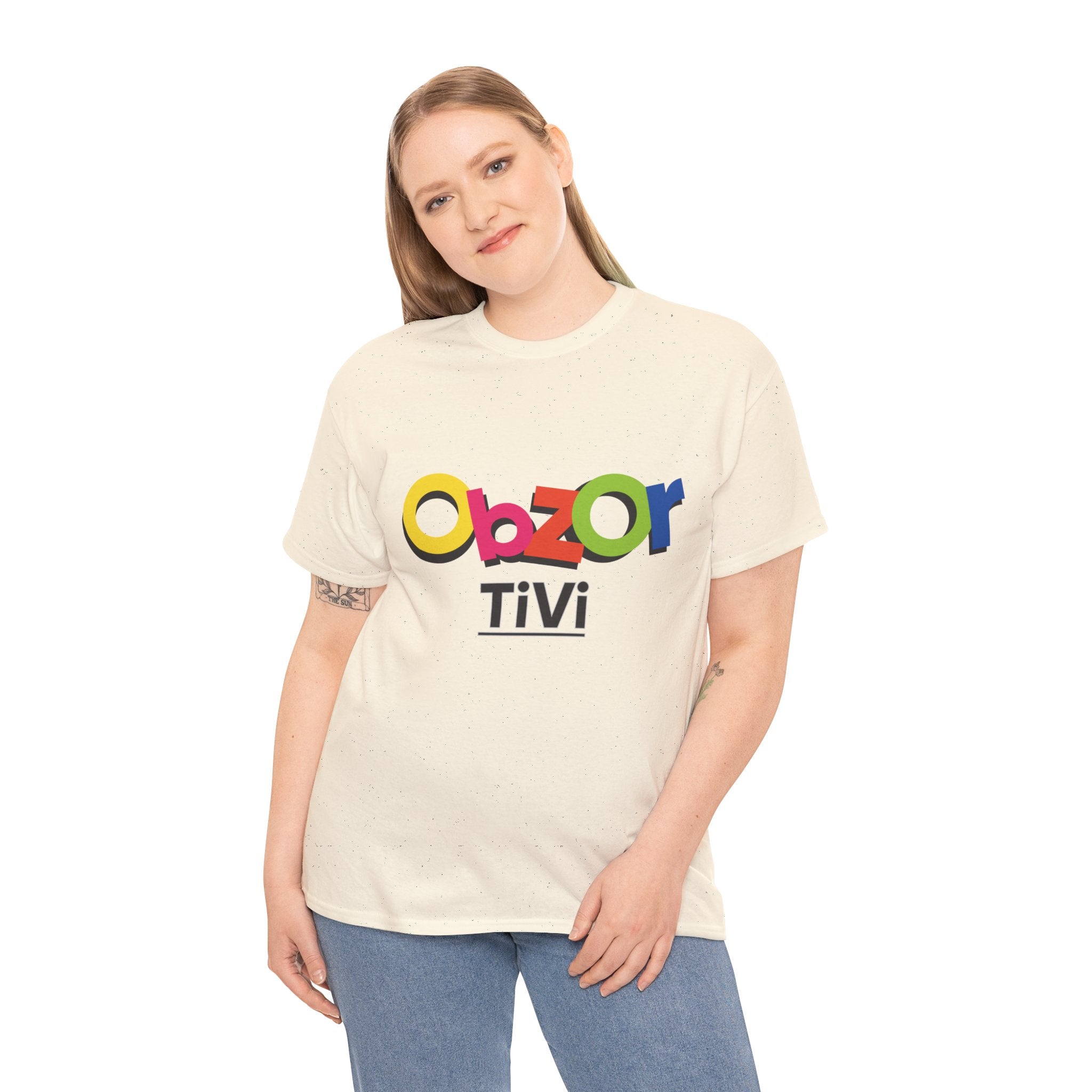 T-Shirt — Colorful "Obzor TiVi" Logo Tee