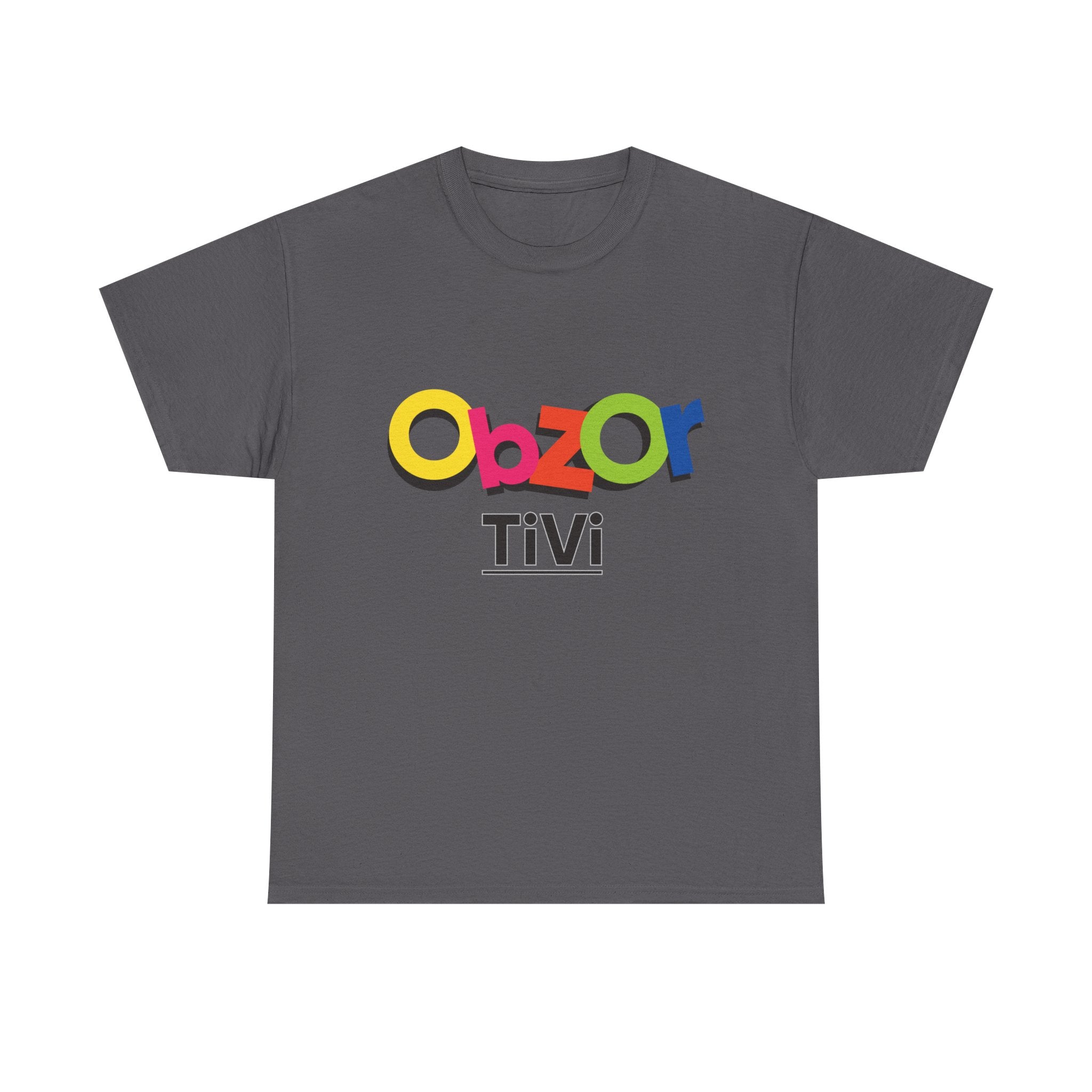 T-Shirt — Colorful "Obzor TiVi" Logo Tee