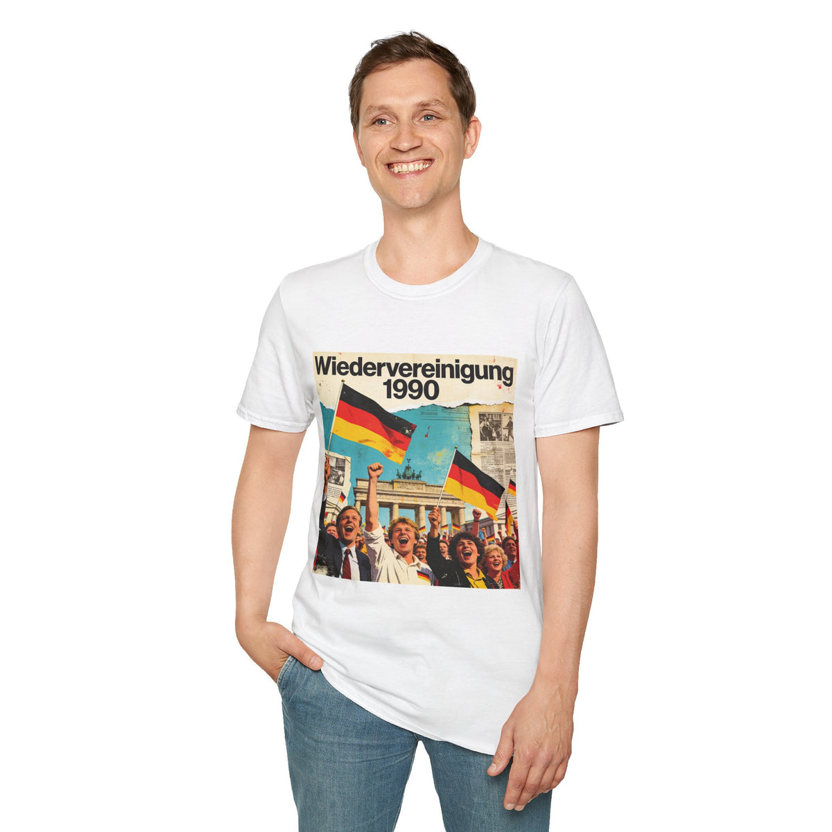 Wiedervereinigung 1990 - Deutsche Wiedervereinigung Retro Flagge T-Shirt