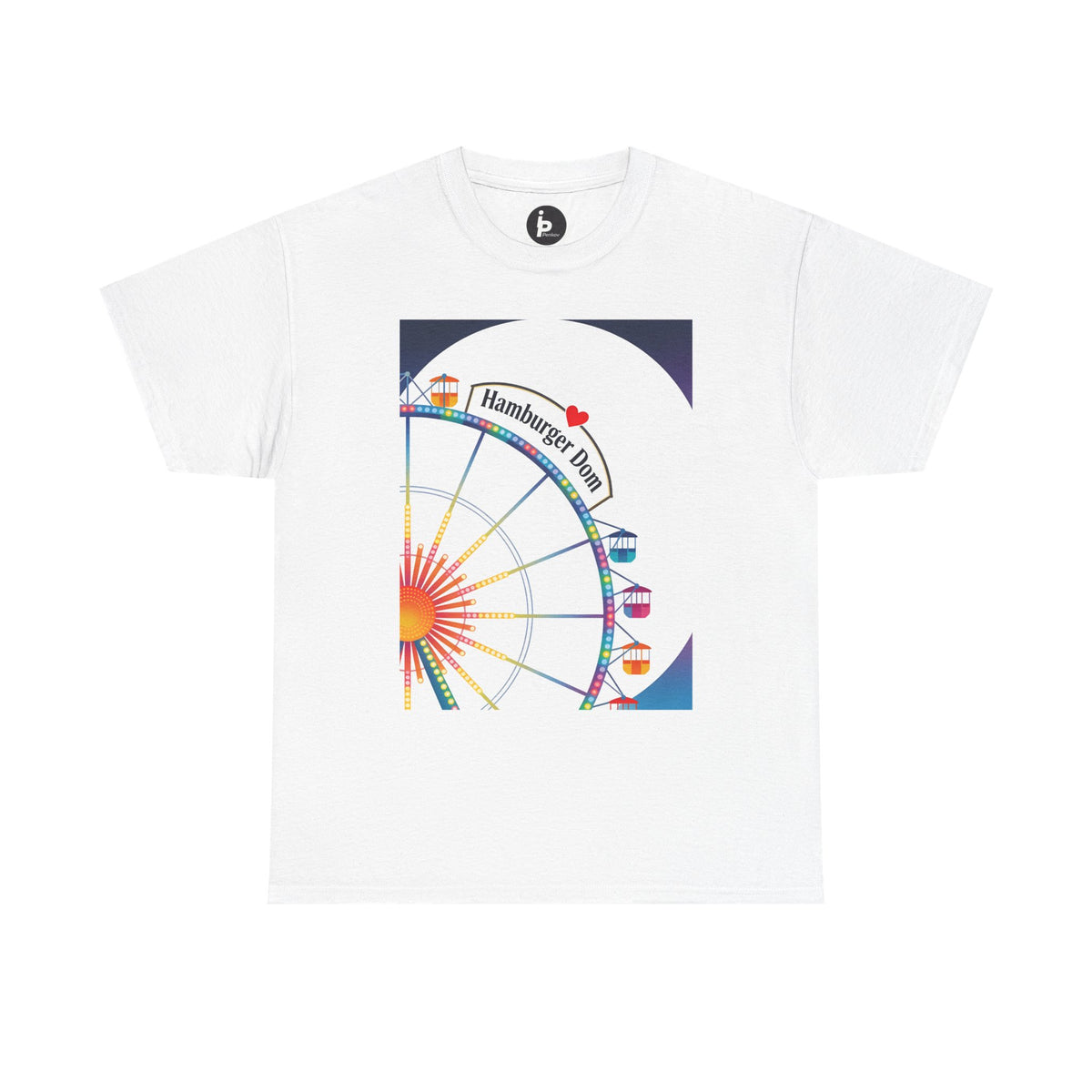 Riesenrad-T-Shirt Grafik mit dem Fahrgeschäft "Hamburger Dom"