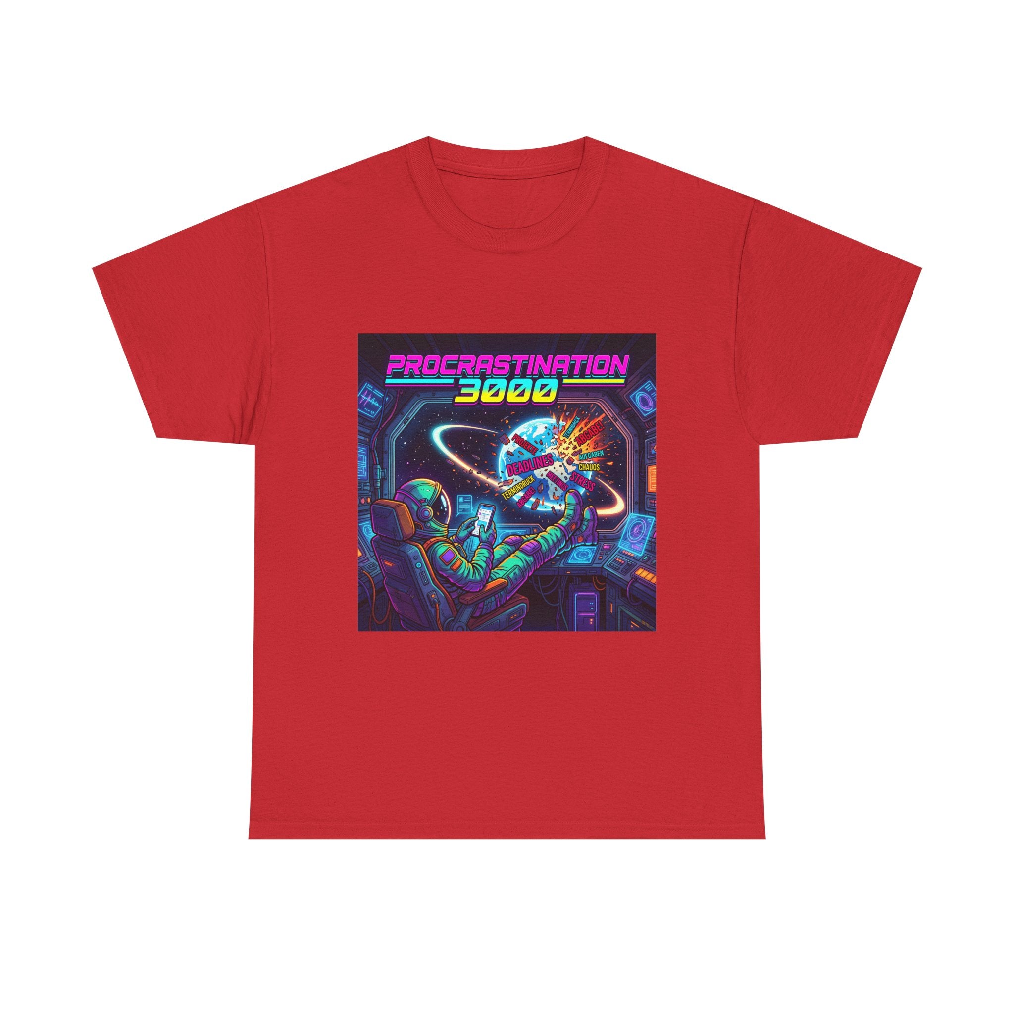 T-Shirt — "Procrastination 3000" Retro Futuristic Space Tee