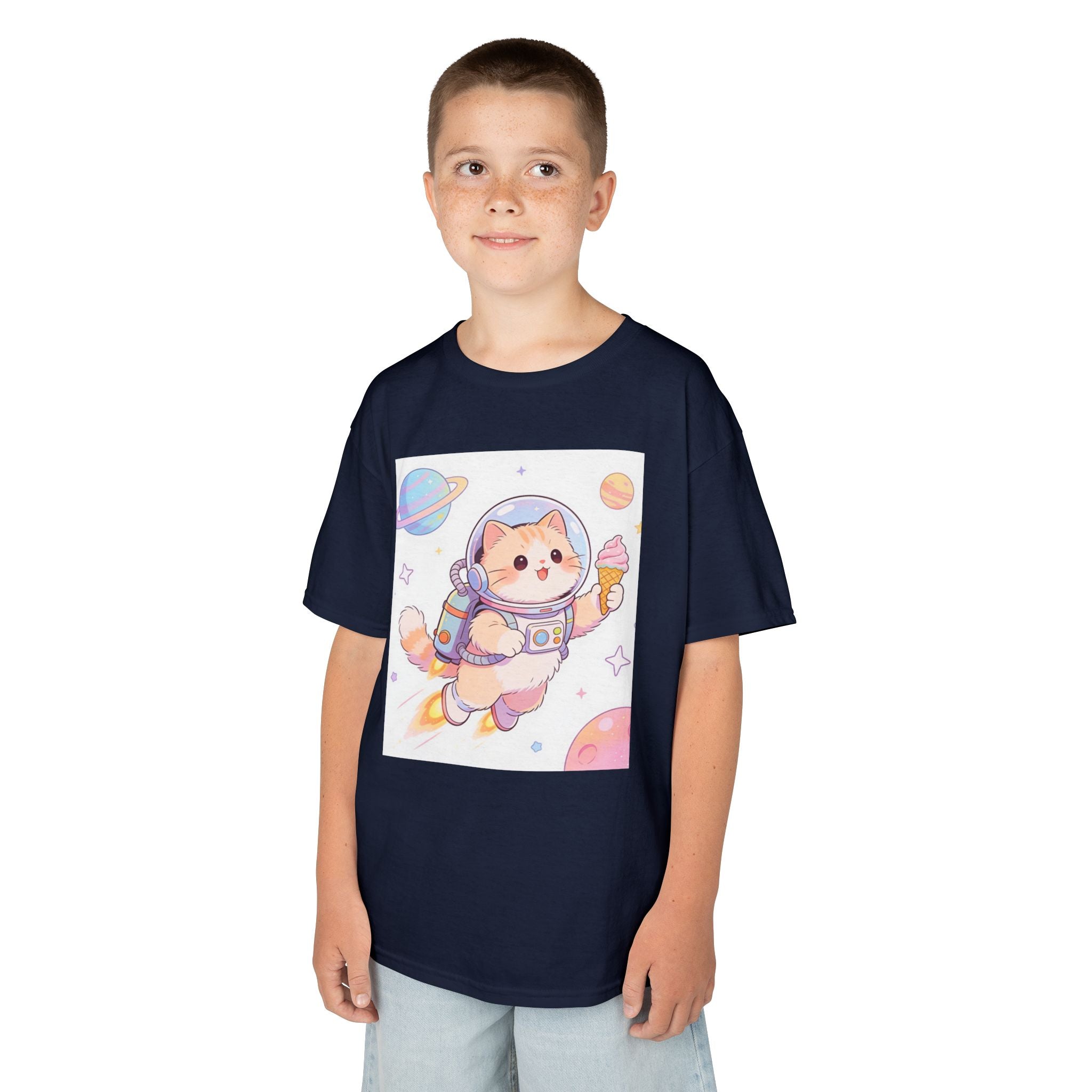Kids Astronaut Cat Tee — Cute Space Puppy in Spacesuit Kids T-Shirt