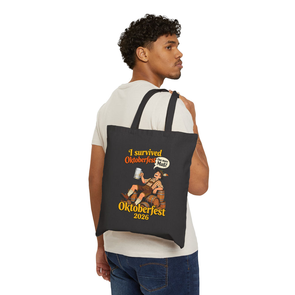 Oktoberfest 2026 Cotton Tote — "I Survived Oktoberfest (Not Me!)" Beer Festival Bag