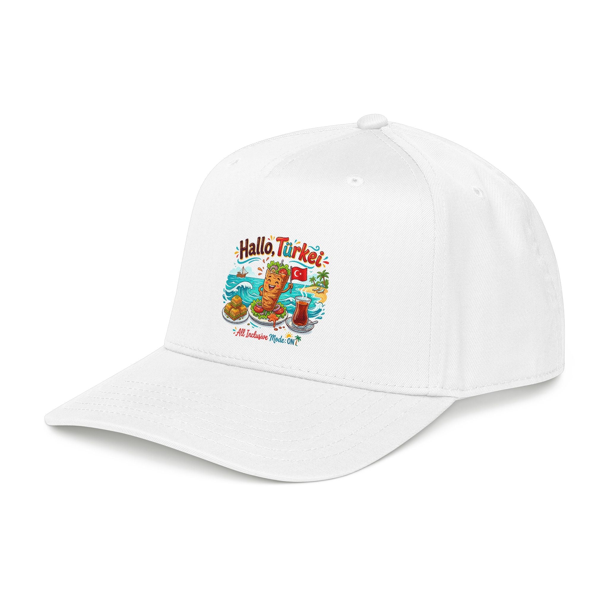 Hallo Turkey Beach Baseball Cap — Tropical Thanksgiving Vacation Vibe