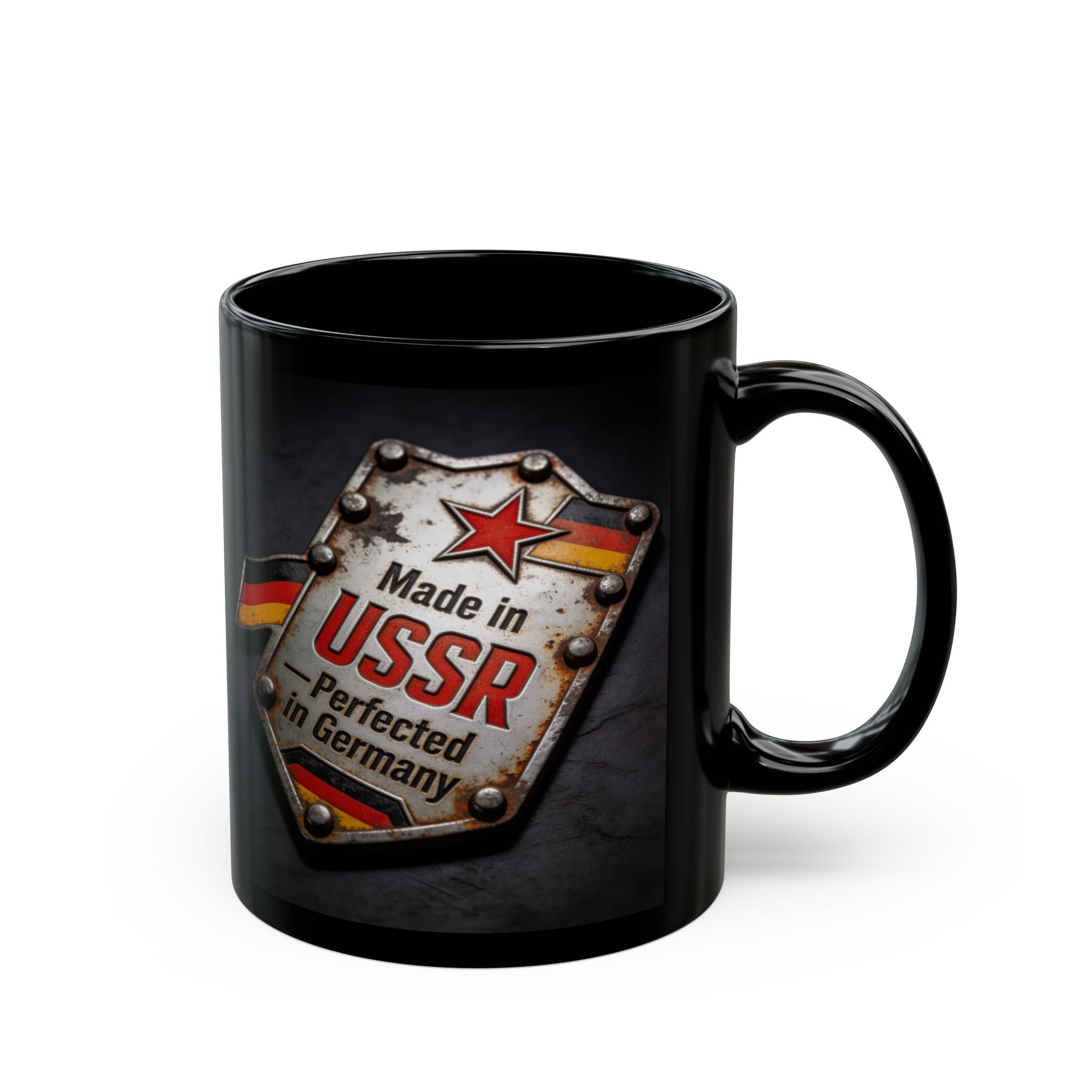 Made in USSR Coffee Mug – Vintage Ironplate Design (11oz/15oz)