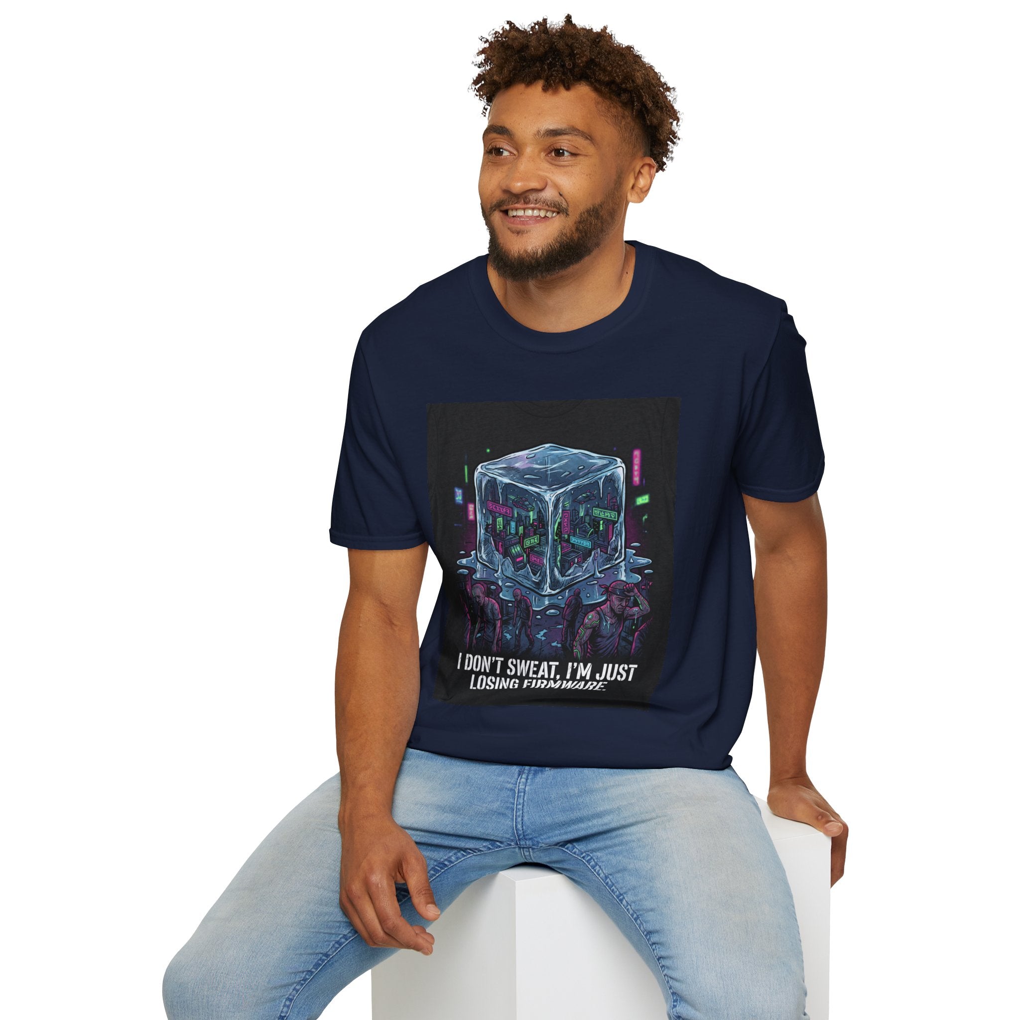 Firmware Meltdown T-Shirt — "I Don't Sweat, I'm Just Losing Firmware" Tech Humor Tee