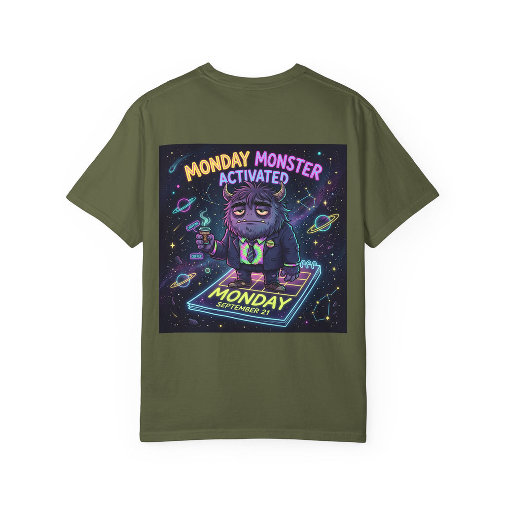 Monday Monster Activated T-shirt | Cute Monster DJ Monday Design