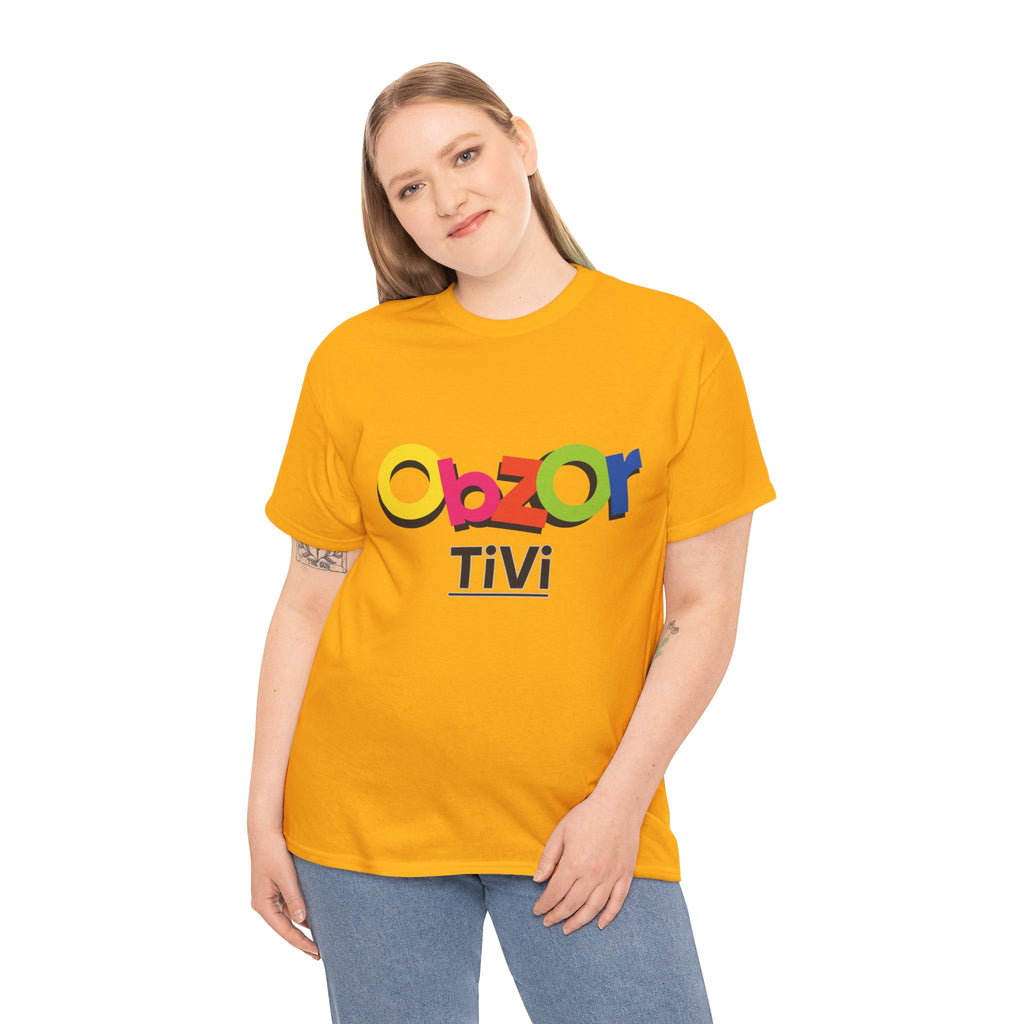 T-Shirt — Colorful "Obzor TiVi" Logo Tee