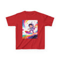 Kids Tee — Rainbow Space Surfing Astronaut Graphic