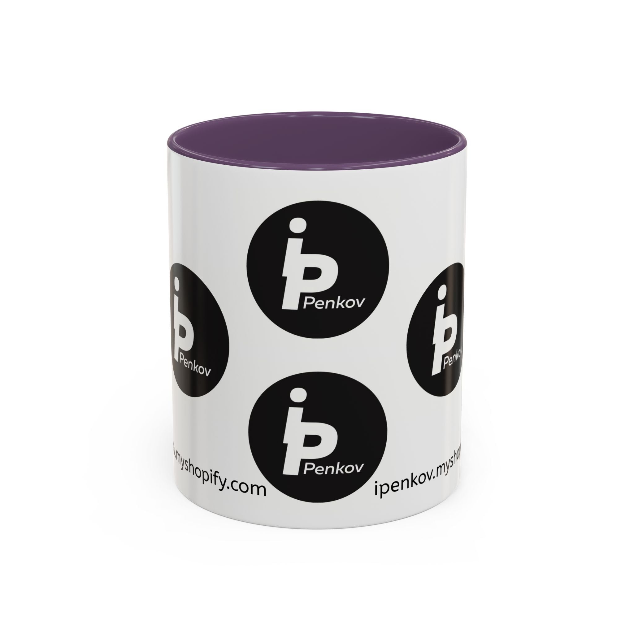 Kaffeetasse mit Logo-Muster-Akzent – IPenkov-Keramiktasse (11/15 oz)