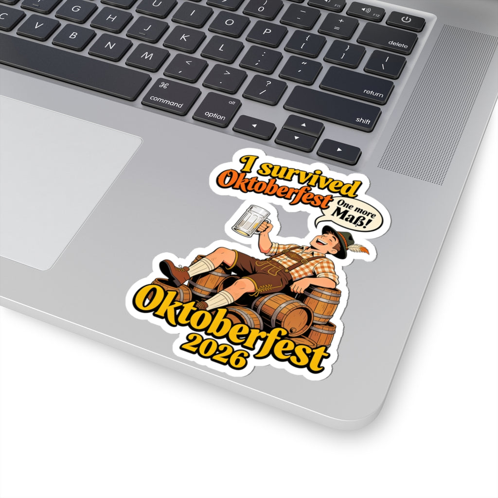 Oktoberfest Sticker — "I Survived Oktoberfest" Vintage Beer Mug Design