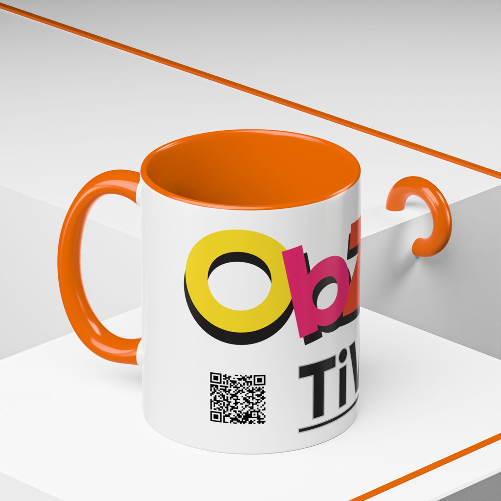 Accent Coffee Mug Obzor TiVi — Colorful YouTube Creator Logo Design (11/15 oz)