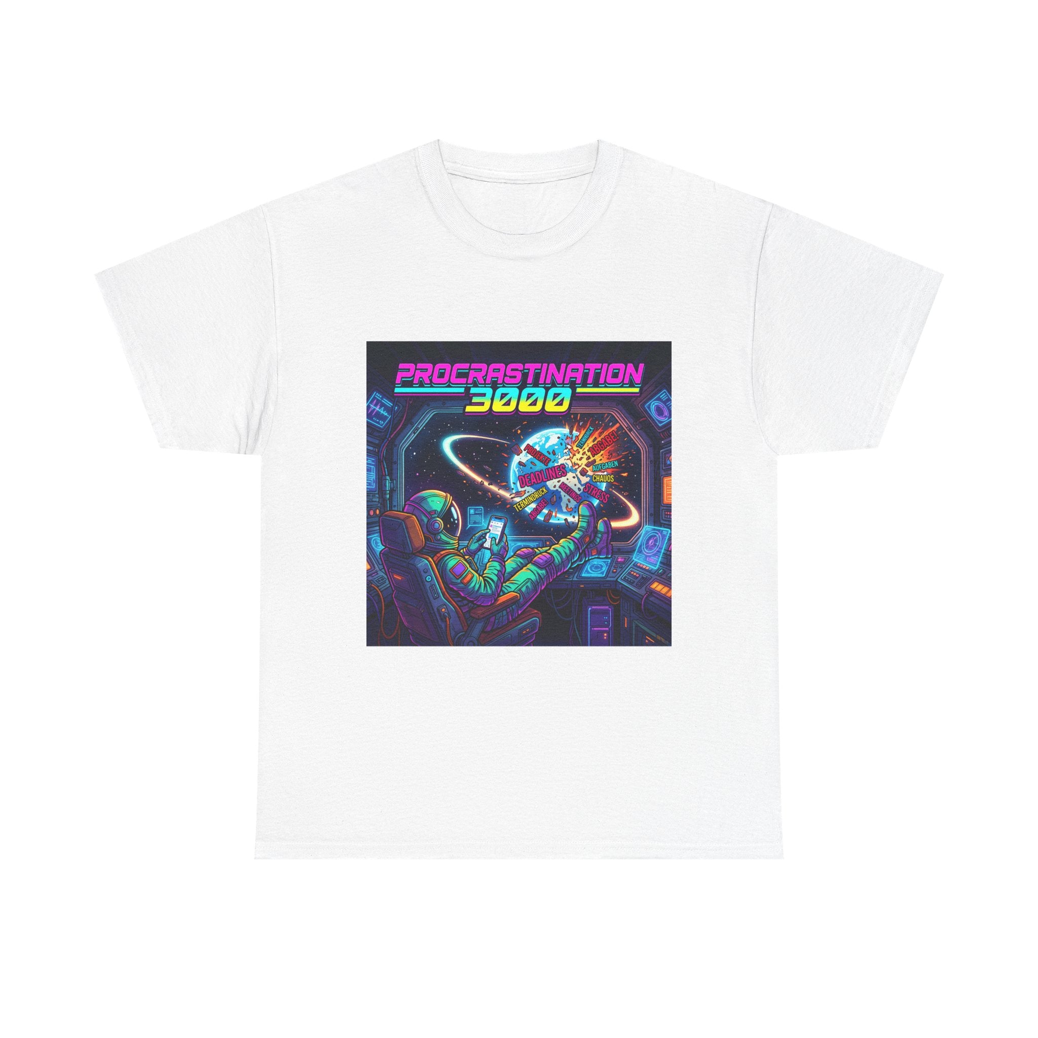 T-Shirt — "Procrastination 3000" Retro Futuristic Space Tee