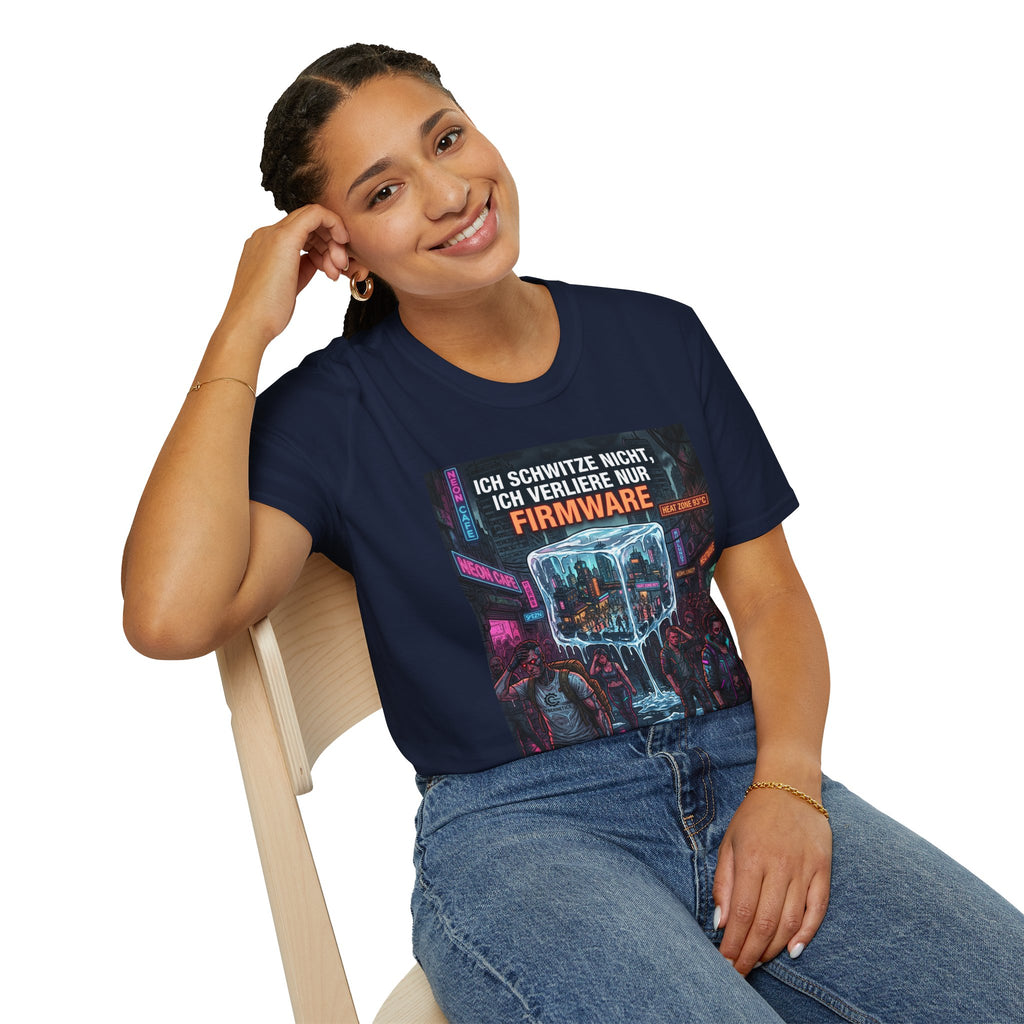 Firmware Humor T‑Shirt — "Ich schwitze nicht, ich verliere nur Firmware" Cyberpunk Tee