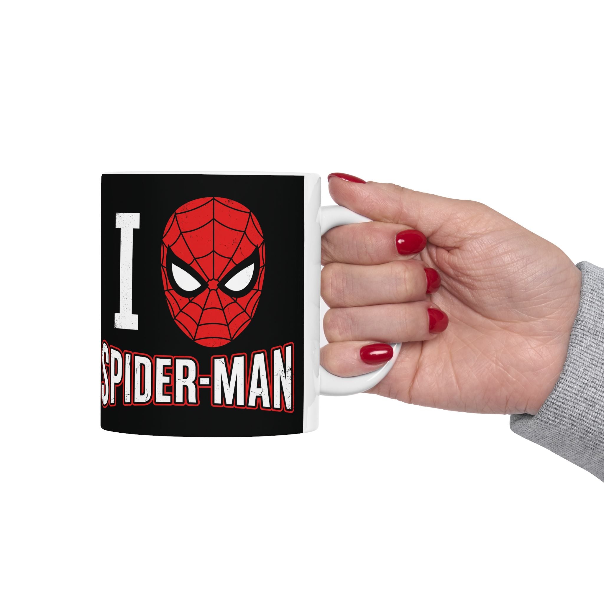 I Love Spider-Man Ceramic Mug (11oz/15oz) — Comic Superhero Coffee Cup