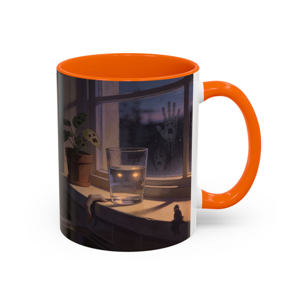 Spooky Window Handprints Mug – Halloween Ceramic Coffee Cup