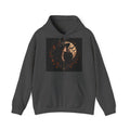 Gothic Halloween hoodie featuring a witch, full moon and black cat