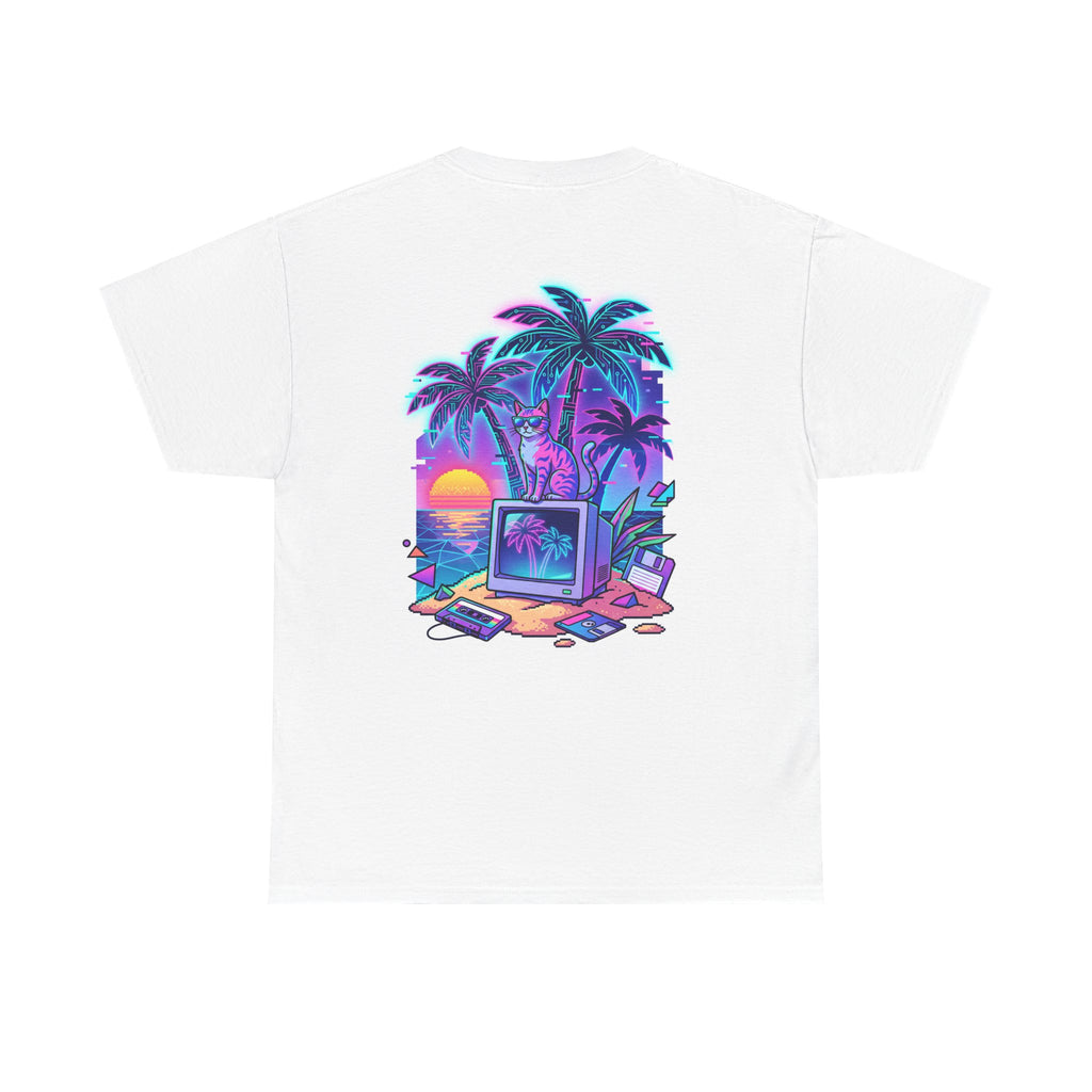 Retro Cyberwave Tee — Vaporwave Palm Trees & Vintage Computer Graphic