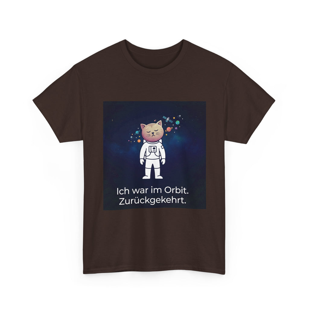 Astronaut Cat T-Shirt — "Ich war im Orbit. Zurückgekehrt." German Space Cat Tee