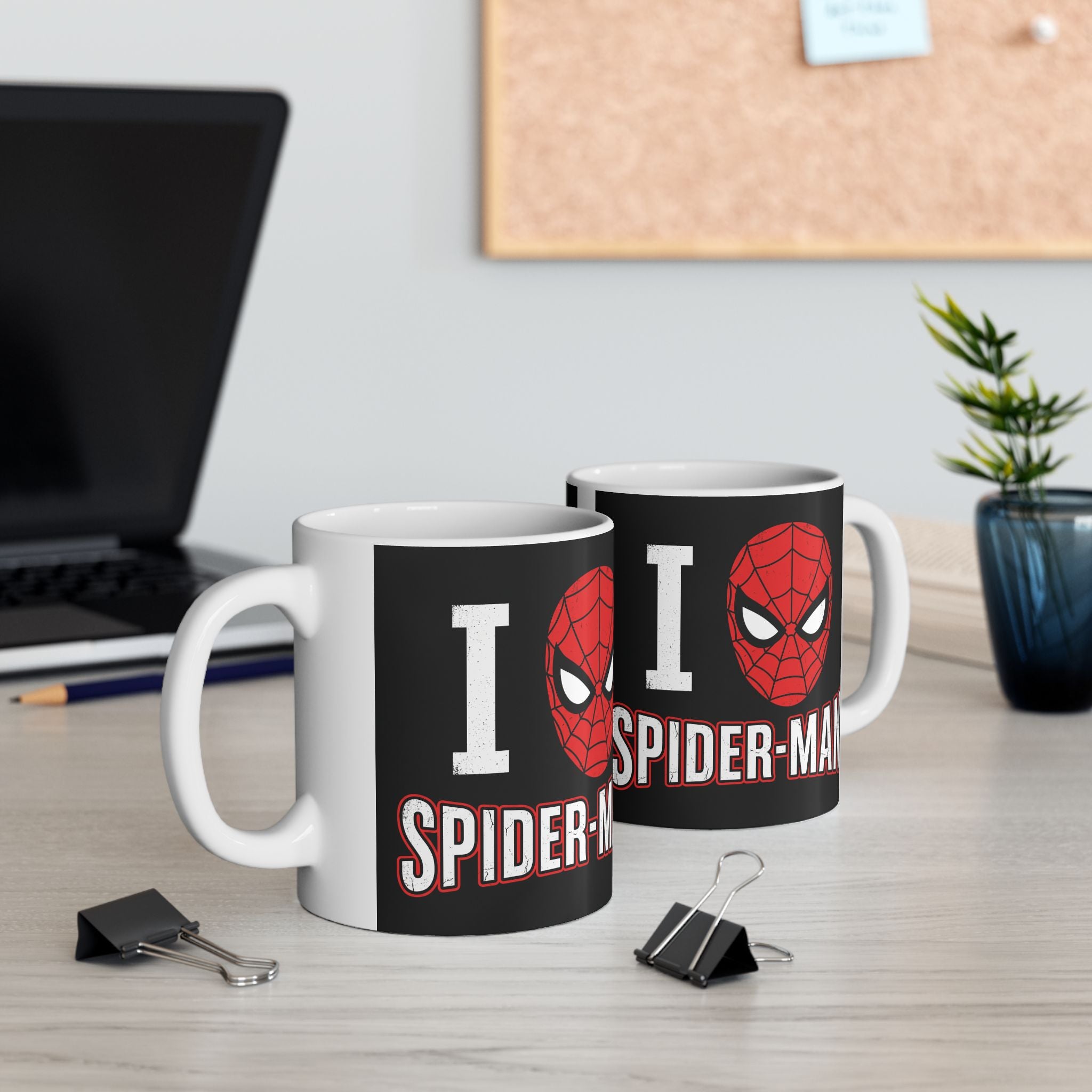 I Love Spider-Man Ceramic Mug (11oz/15oz) — Comic Superhero Coffee Cup
