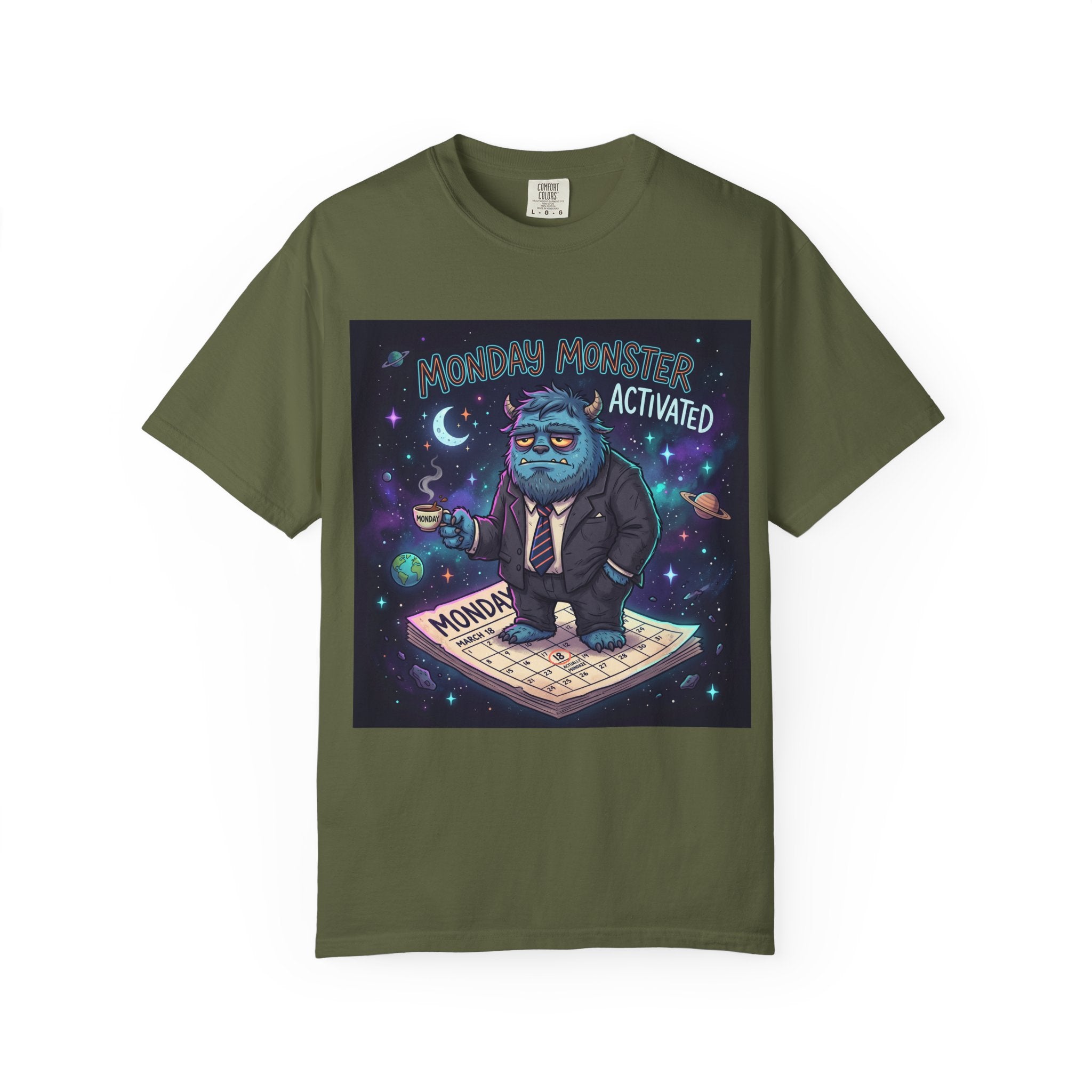 Monday Monster Activated T-shirt | Cute Monster DJ Monday Design