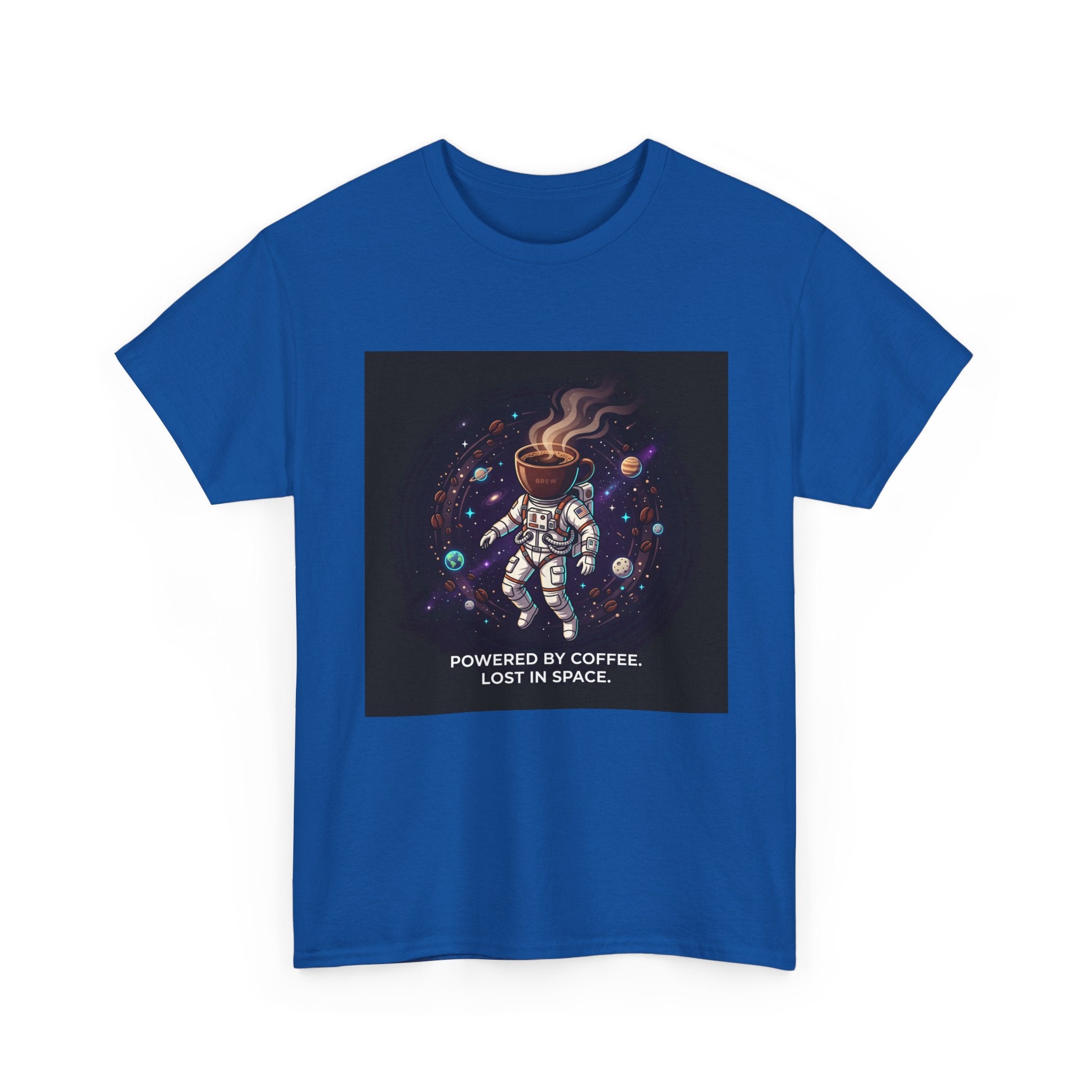 Astronaut Coffee T‑Shirt — "Powered by Coffee, Lost in Space" Space Tee