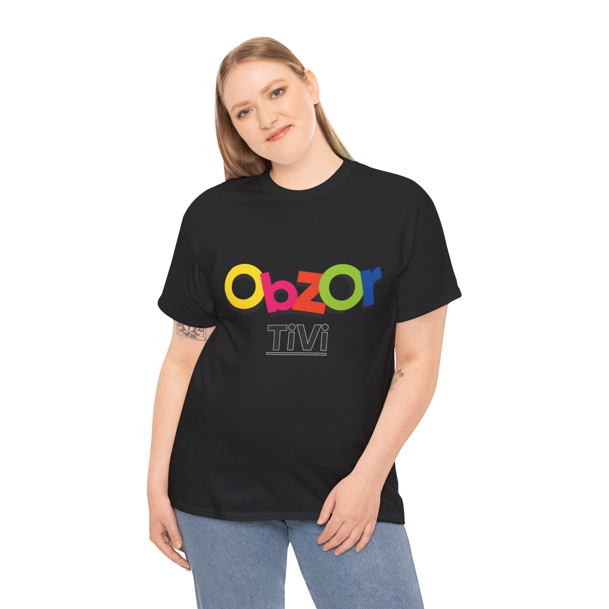 T-Shirt — Colorful "Obzor TiVi" Logo Tee