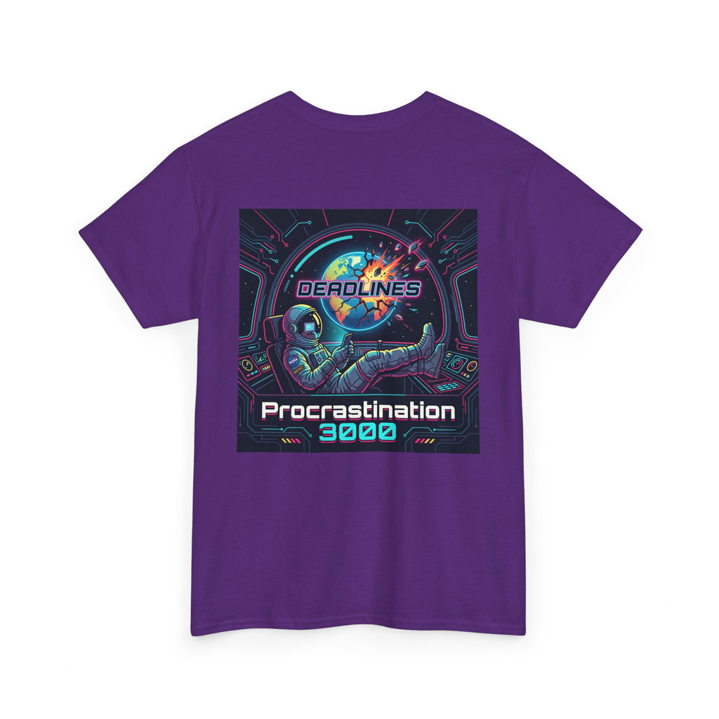 Procrastination 3000 Tee — Retro Futuristic Space Humor T-Shirt