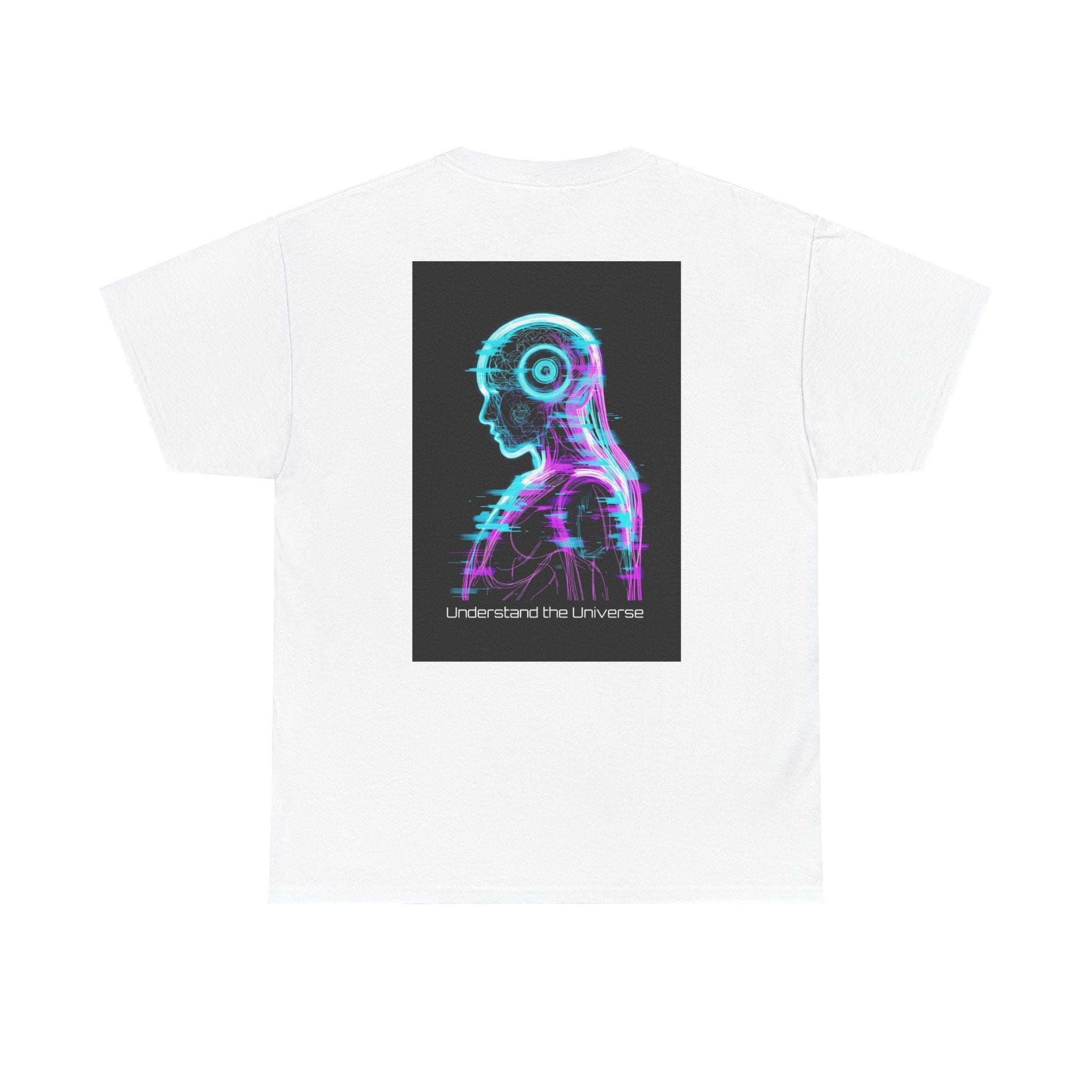Cyberpunk Android Tee — "I Understand the Universe" Neon Robot Graphic T-Shirt