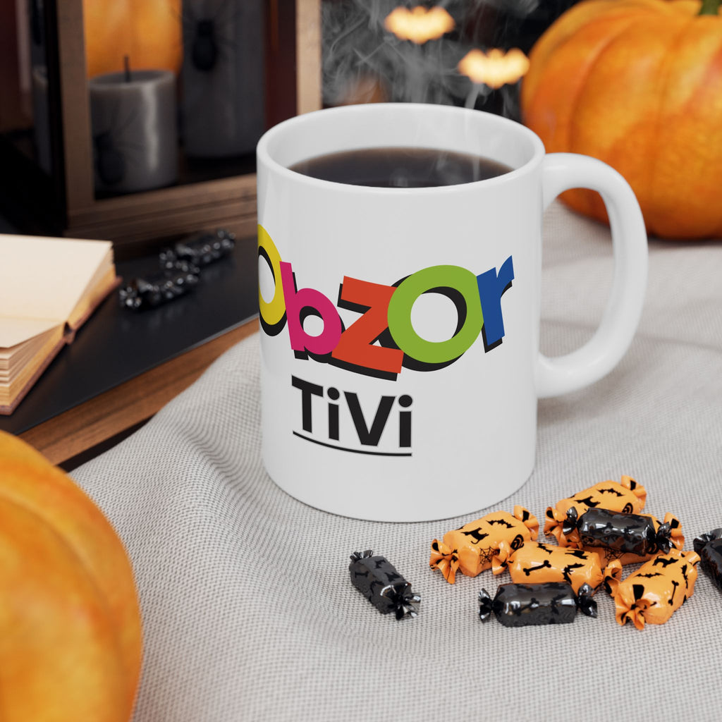 Colorful Obesity Awareness Ceramic Mug with the Obzor TiVi Logo  — 11oz & 15oz