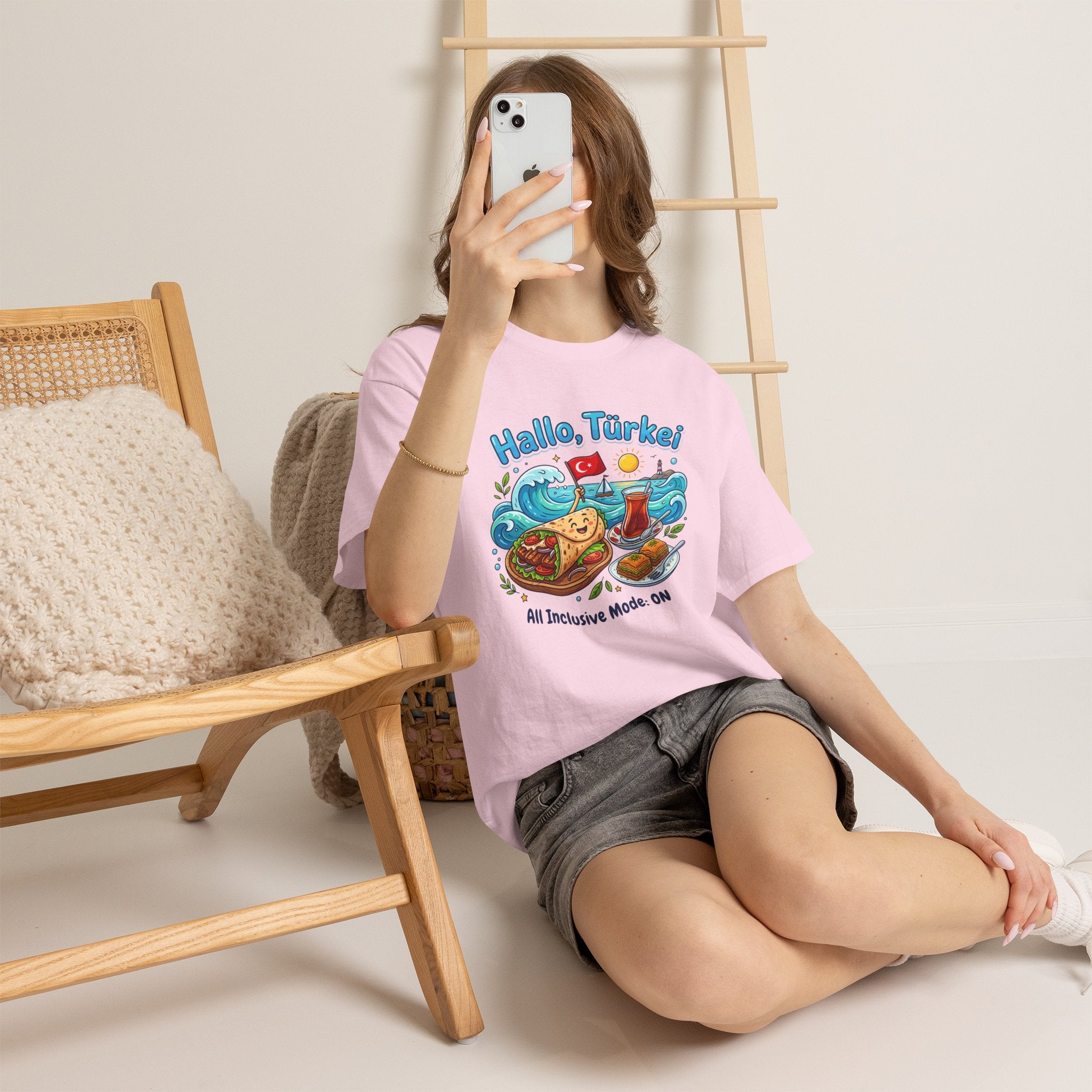 Hallo Türkiye! Turkish Food & Vacation Graphic Tee — "All Inclusive Mode: ON"