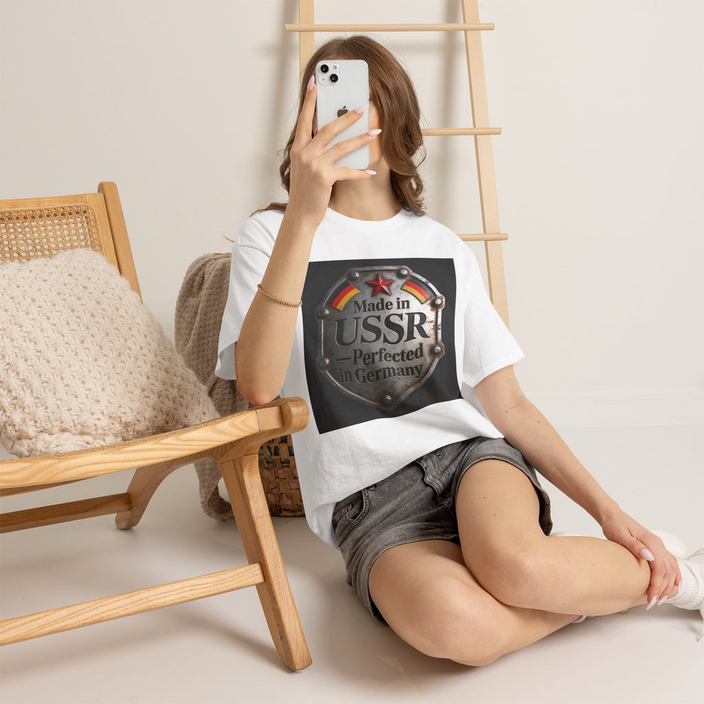 T-Shirt — "Made in USSR, Perfected in Germany" Vintage Emblem Tee