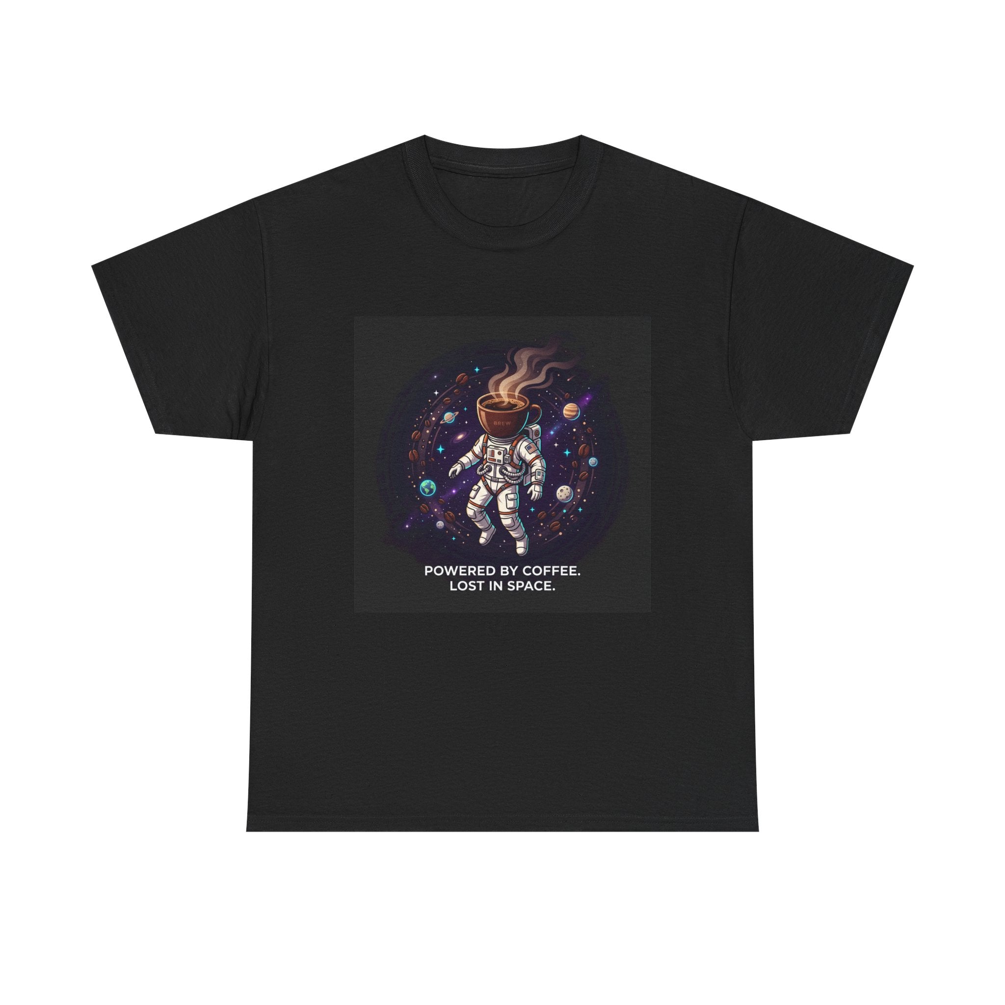 Astronaut Coffee T‑Shirt — "Powered by Coffee, Lost in Space" Space Tee