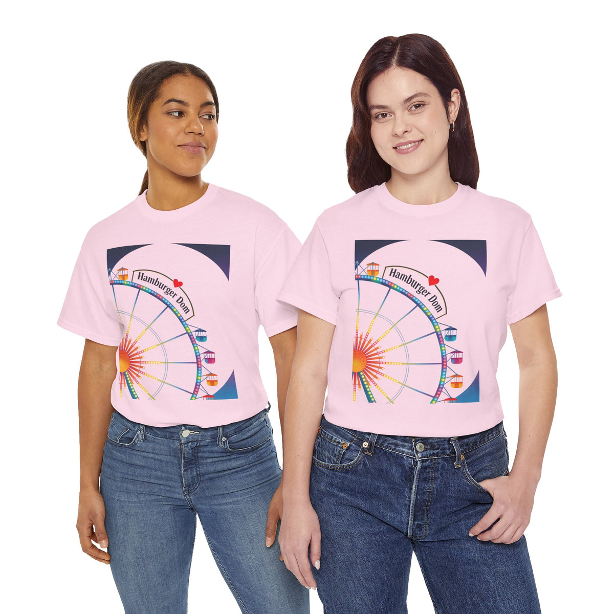 Riesenrad-T-Shirt Grafik mit dem Fahrgeschäft "Hamburger Dom"