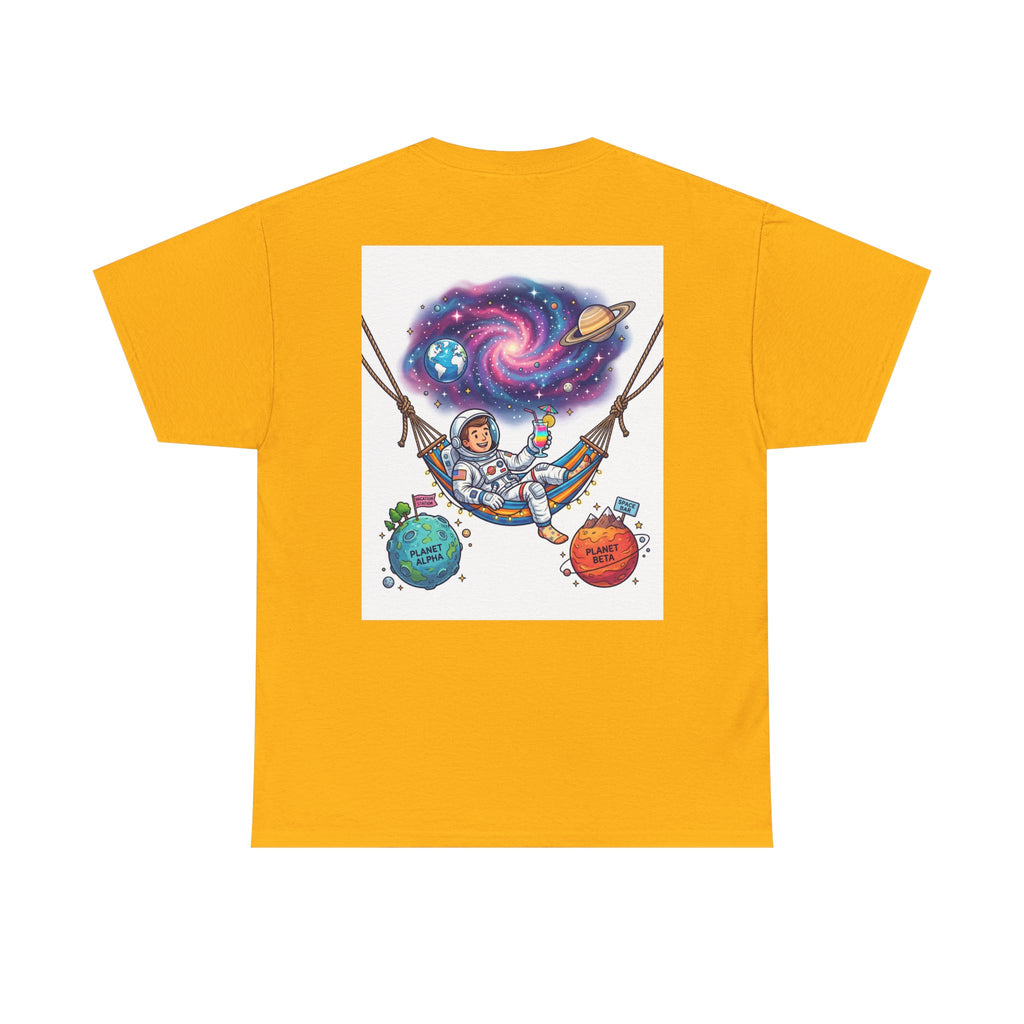 Astronaut Relaxing Tee — Cosmic Hammock Space Shirt