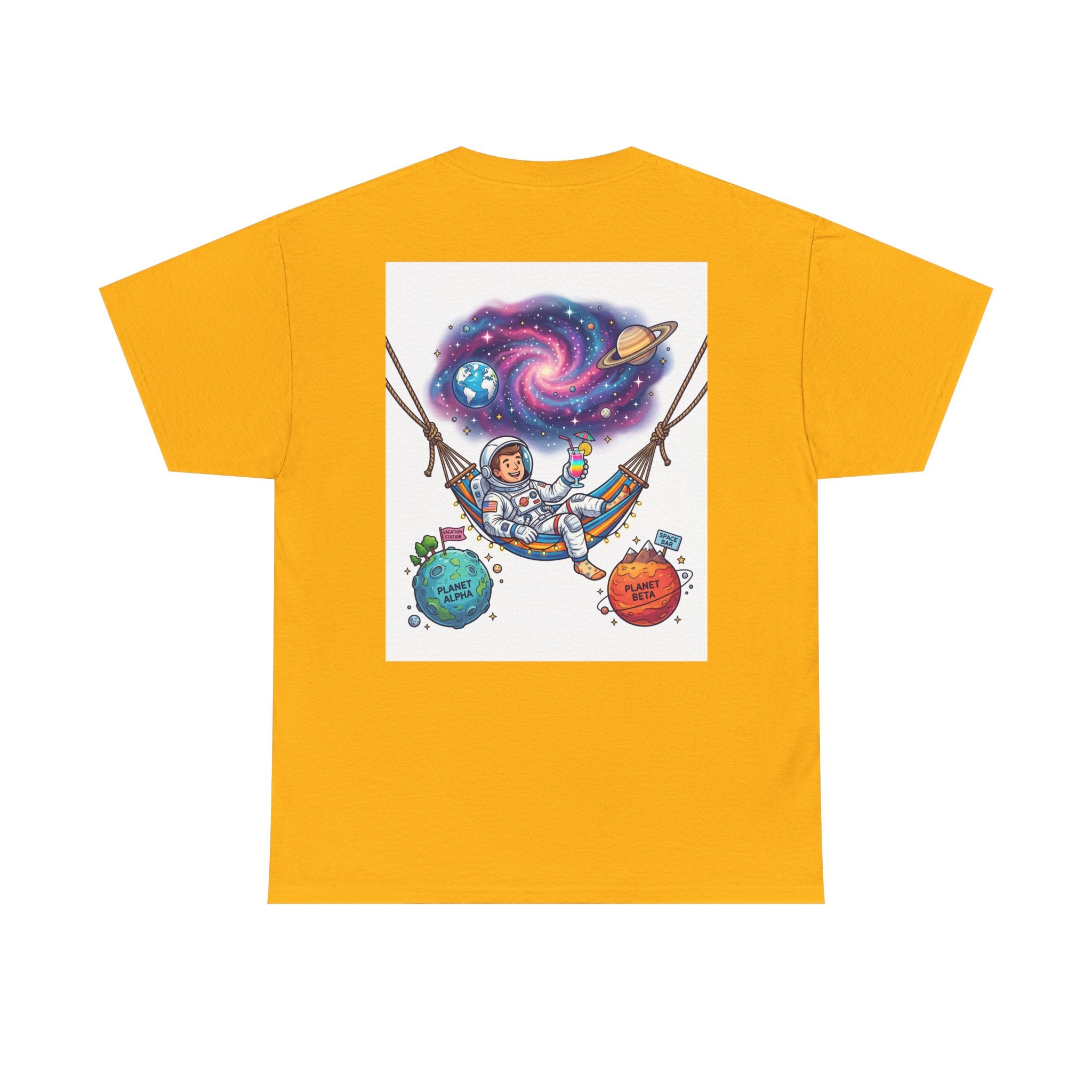 Astronaut Relaxing Tee — Cosmic Hammock Space Shirt