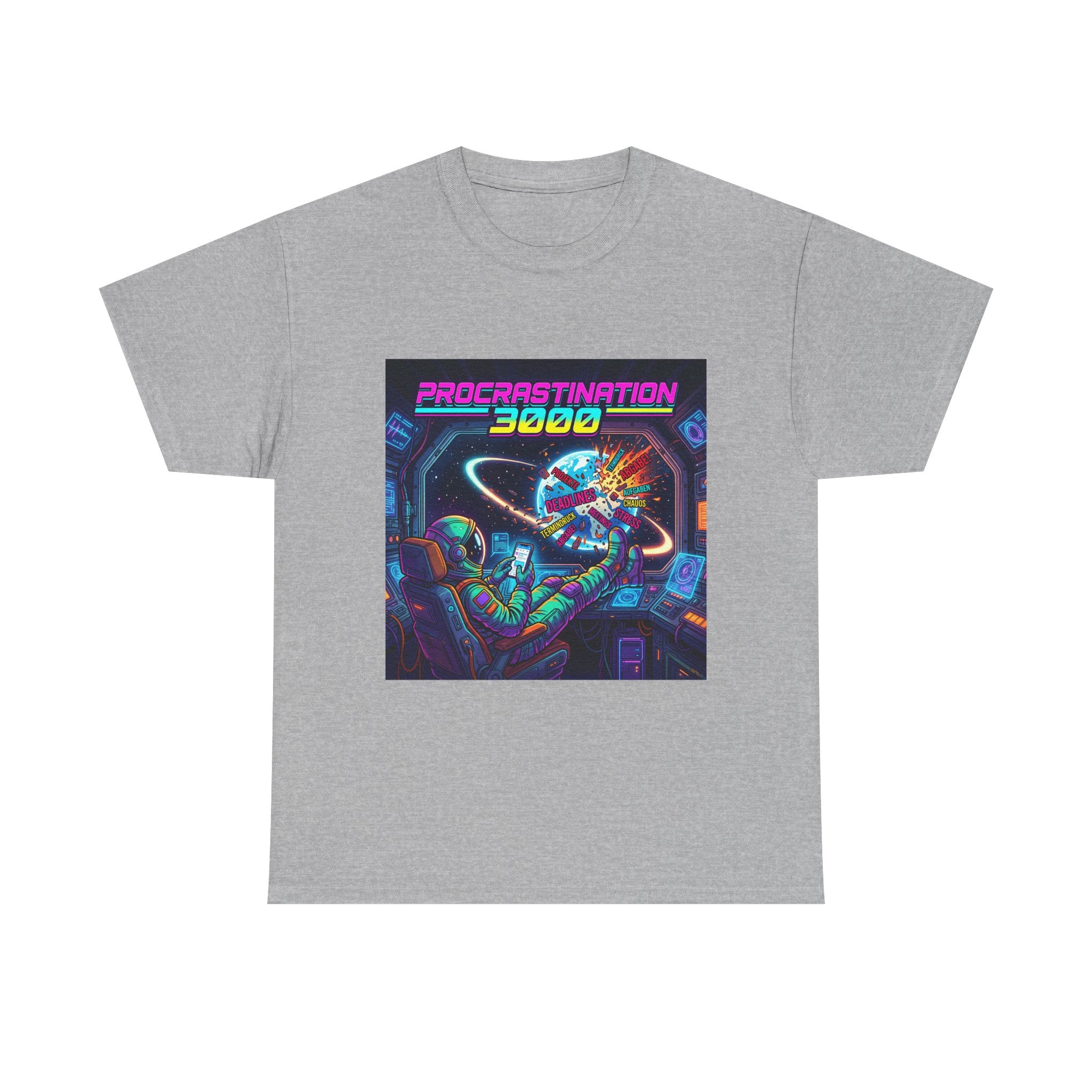 T-Shirt — "Procrastination 3000" Retro Futuristic Space Tee