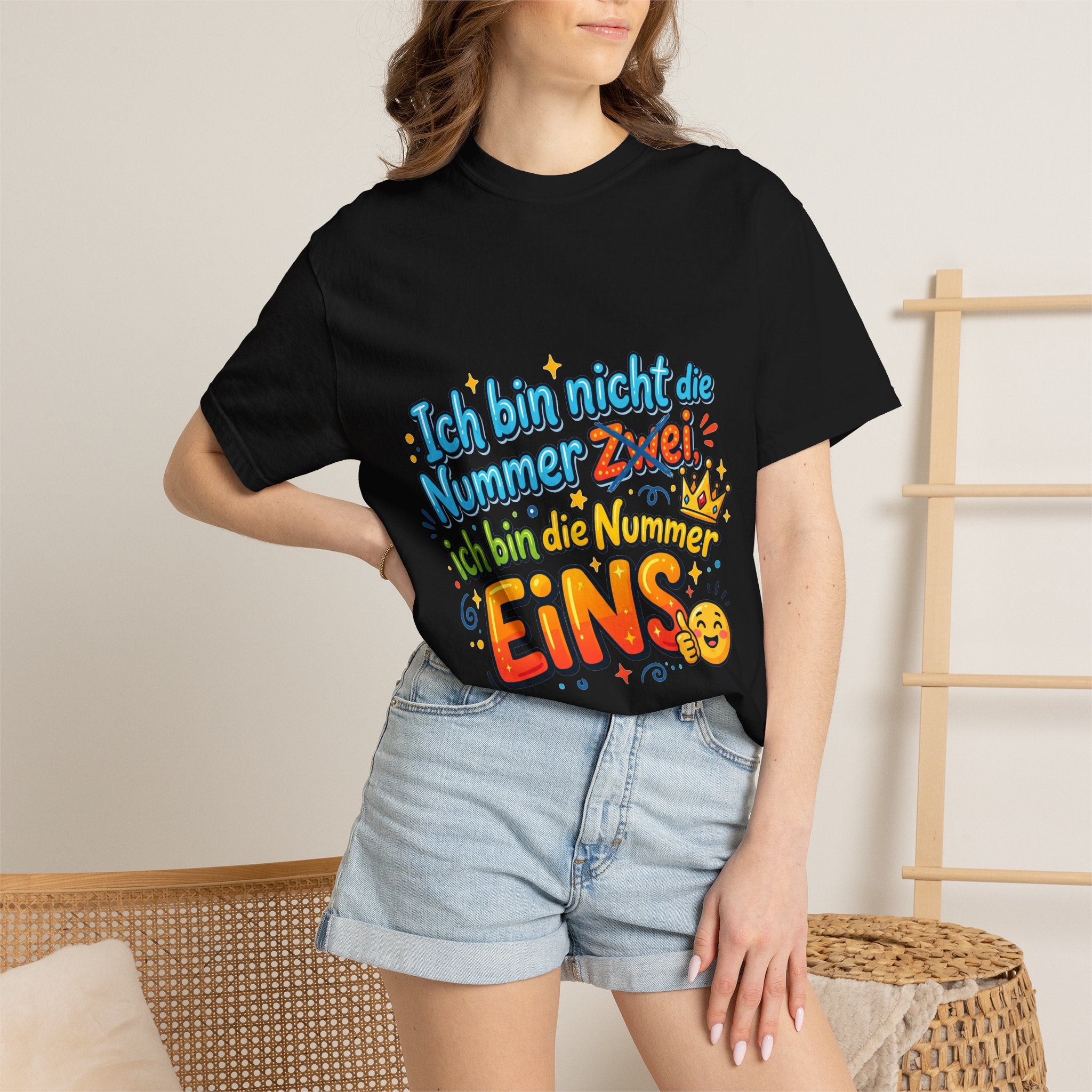 T-Shirt – "Ich bin nicht die Nummer Zwei; ich bin die Nummer Eins" German Funny Graphic Tee