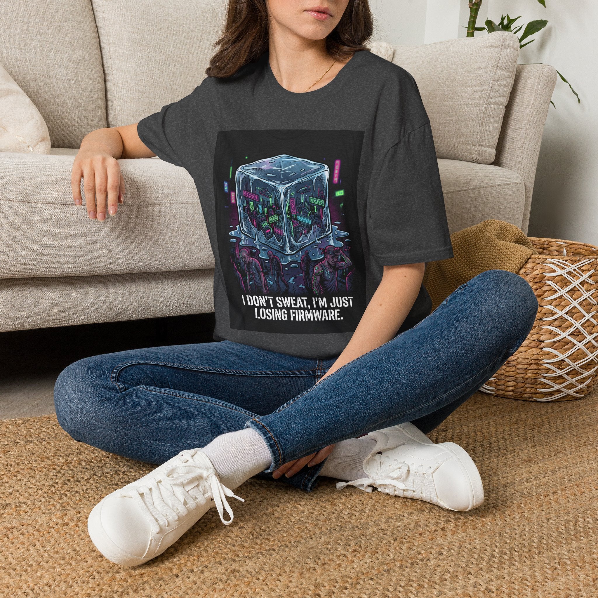 Firmware Meltdown T-Shirt — "I Don't Sweat, I'm Just Losing Firmware" Tech Humor Tee