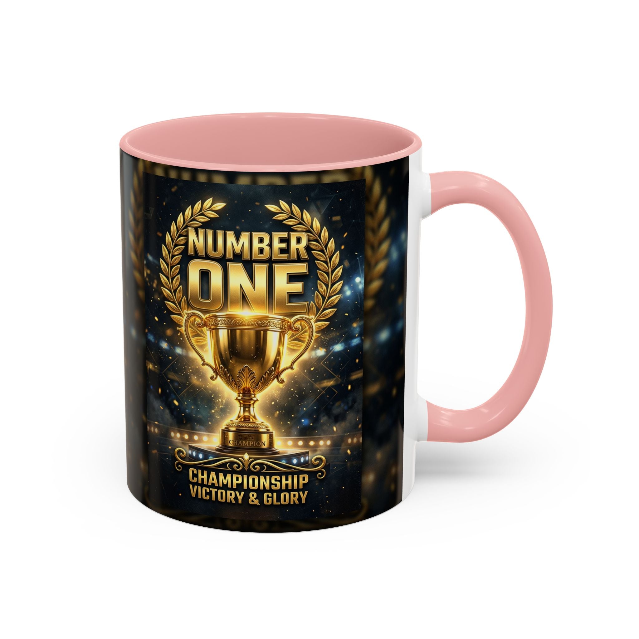 Number One Trophy Coffee Mug — Championship Victory & Glory Accent Mug