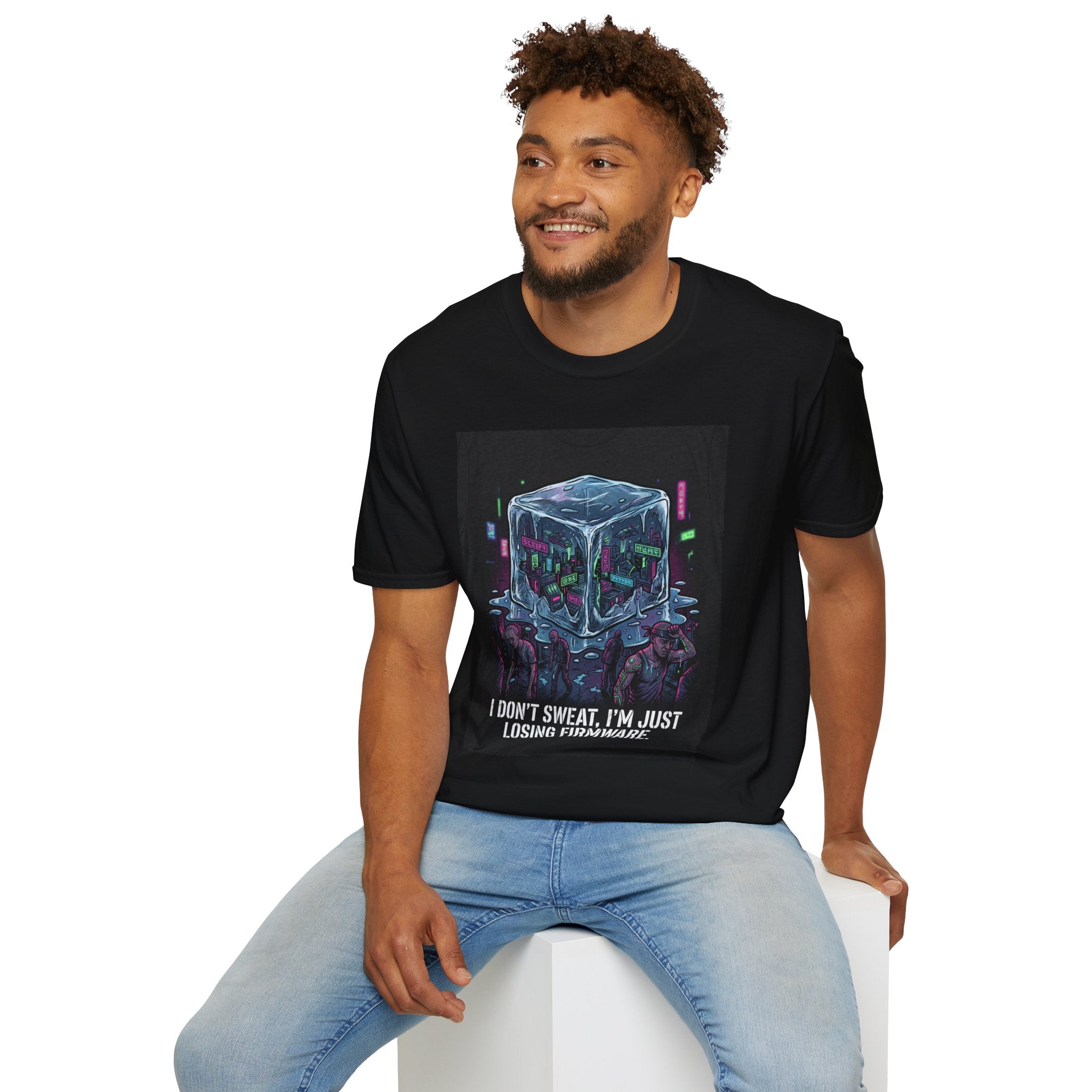 Firmware Meltdown T-Shirt — "I Don't Sweat, I'm Just Losing Firmware" Tech Humor Tee