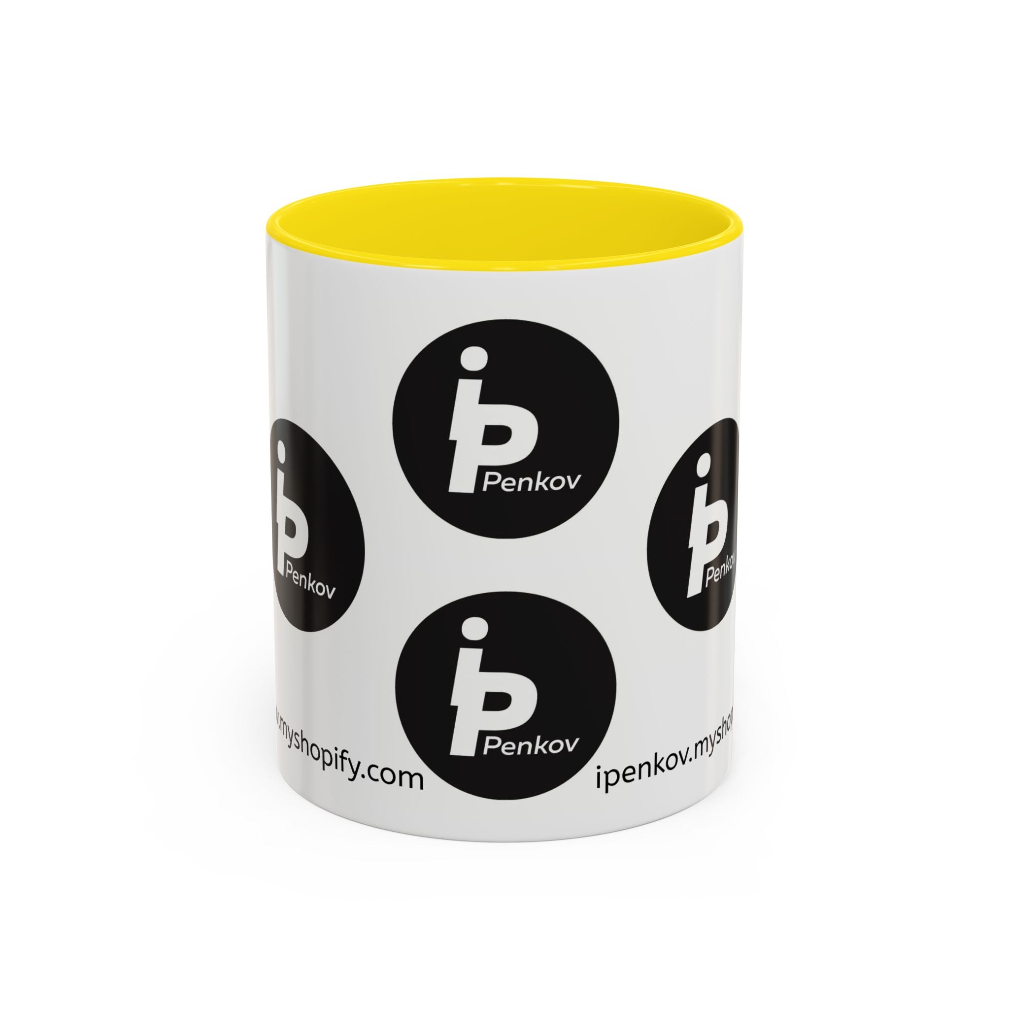 Kaffeetasse mit Logo-Muster-Akzent – IPenkov-Keramiktasse (11/15 oz)