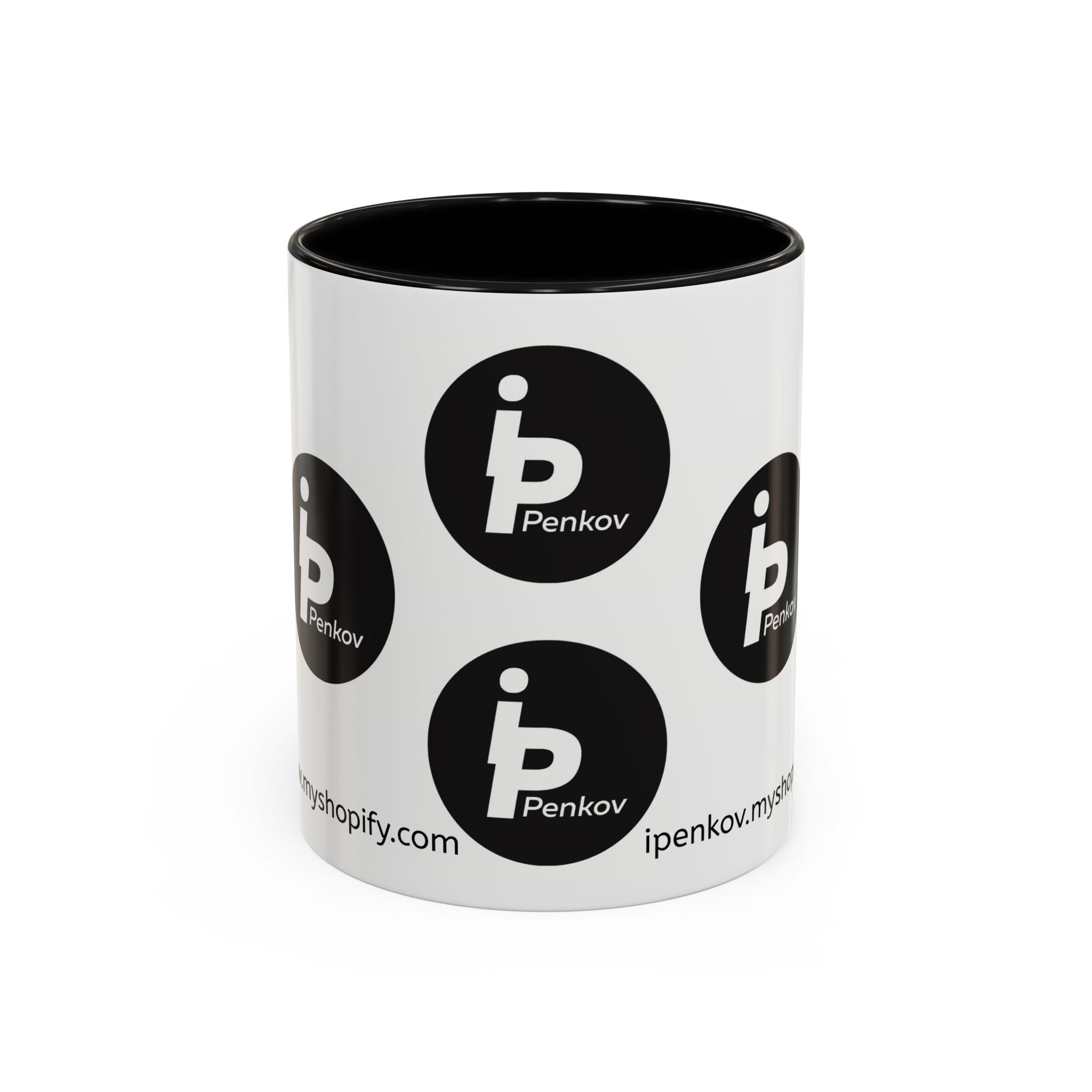 Kaffeetasse mit Logo-Muster-Akzent – IPenkov-Keramiktasse (11/15 oz)