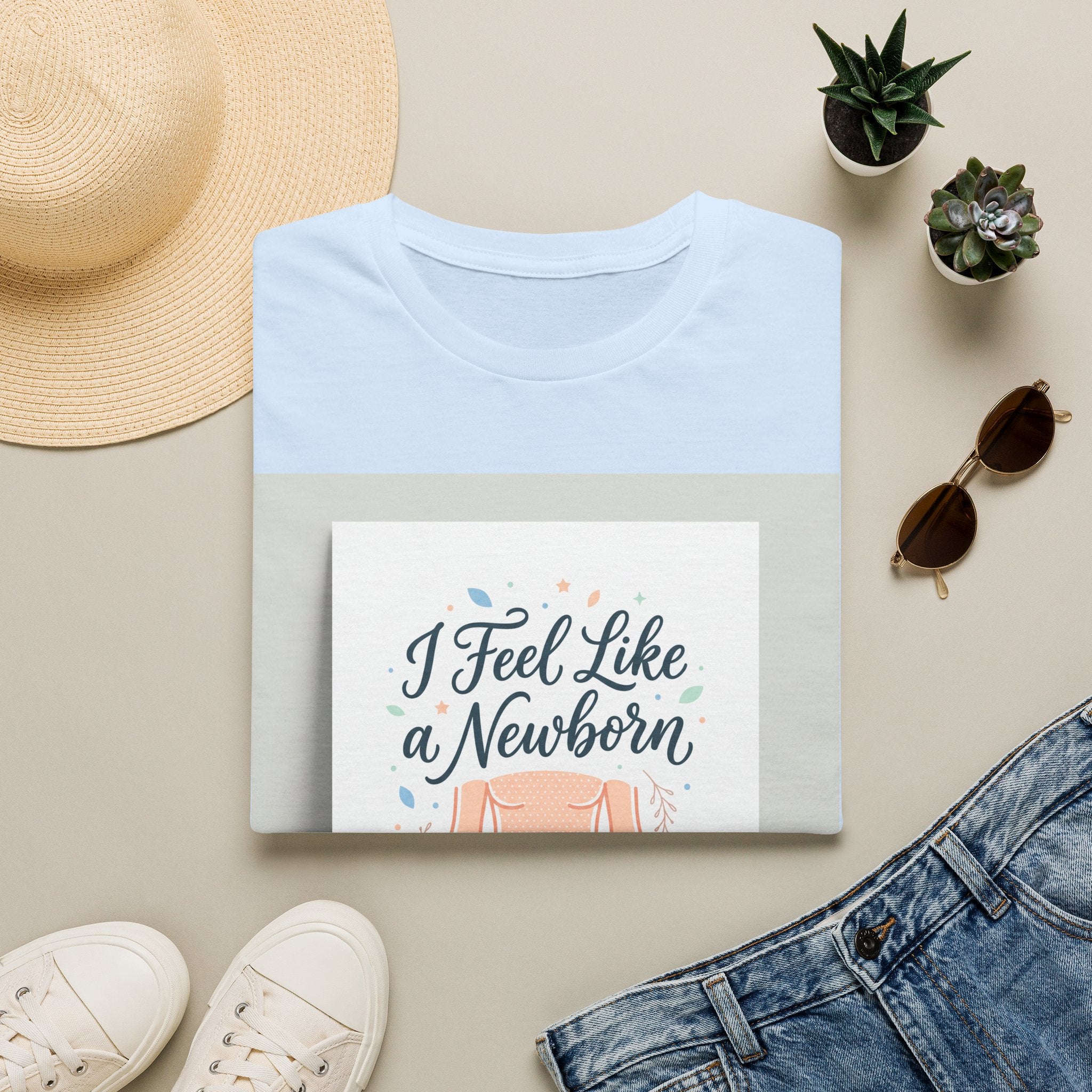 T-Shirt — “I Feel Like a Newborn” Maternity/Baby Announcement Tee