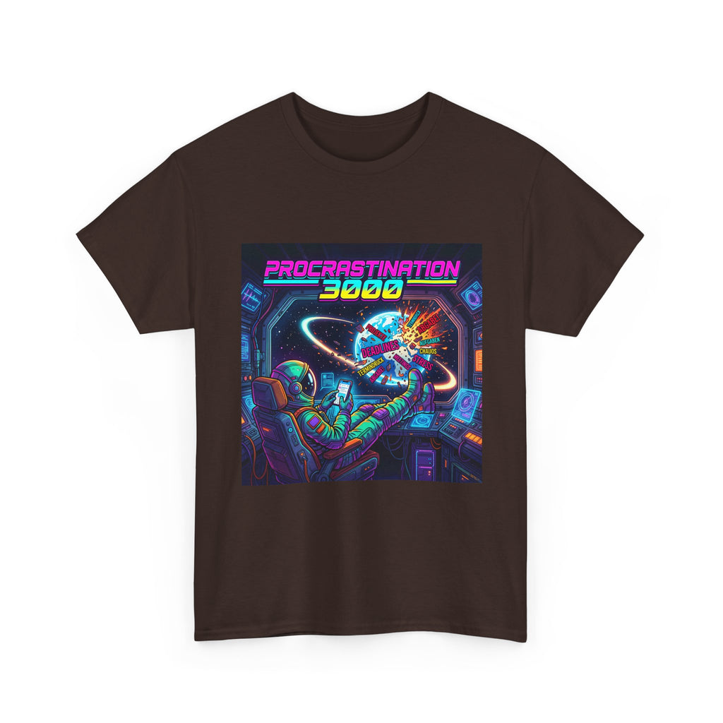 T-Shirt — "Procrastination 3000" Retro Futuristic Space Tee