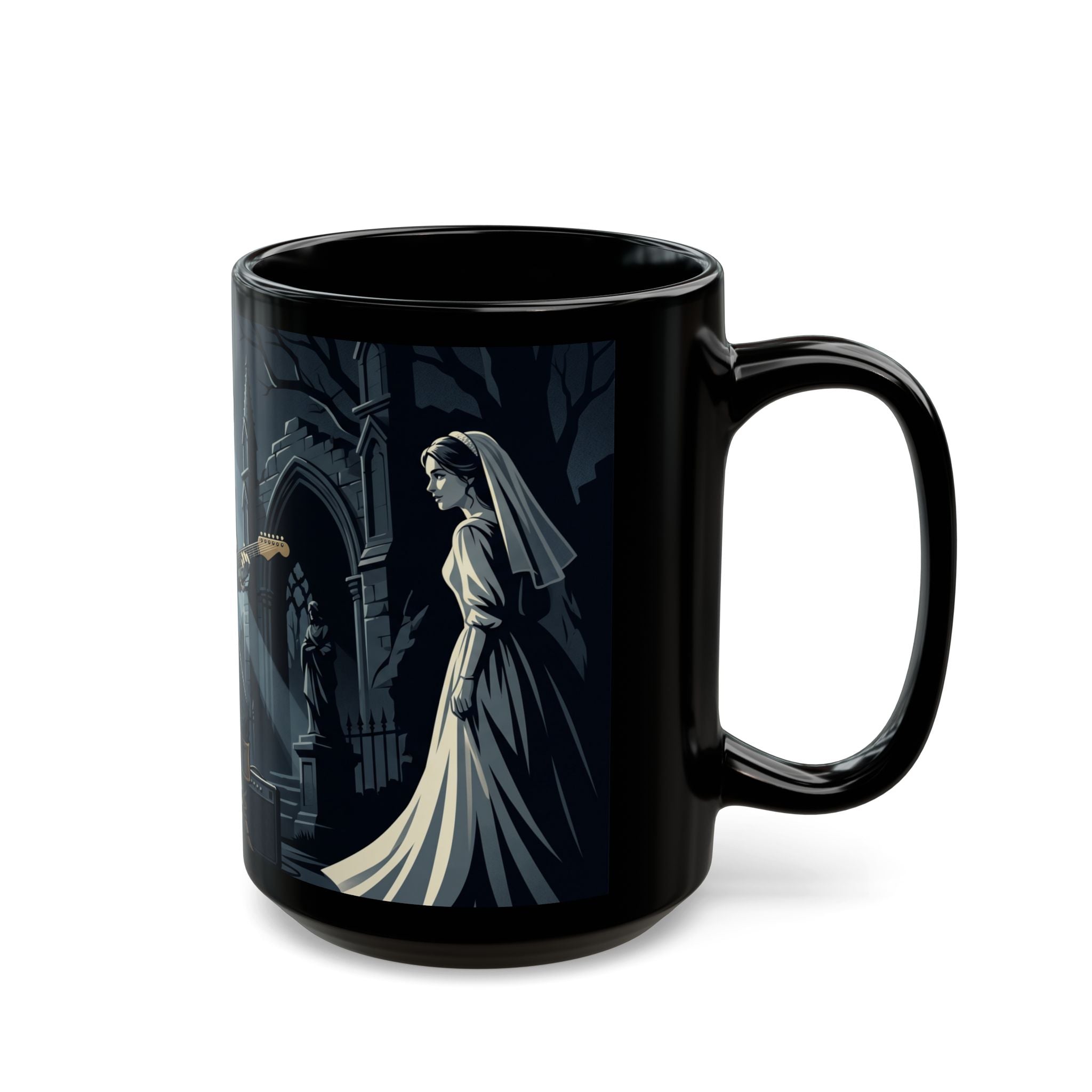 "Athos with Guitar" Mug — Dark Romantic Bride Coffee Cup (11oz/15oz)