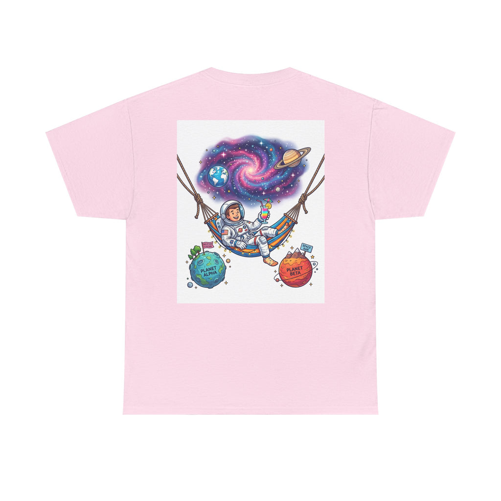 Astronaut Relaxing Tee — Cosmic Hammock Space Shirt